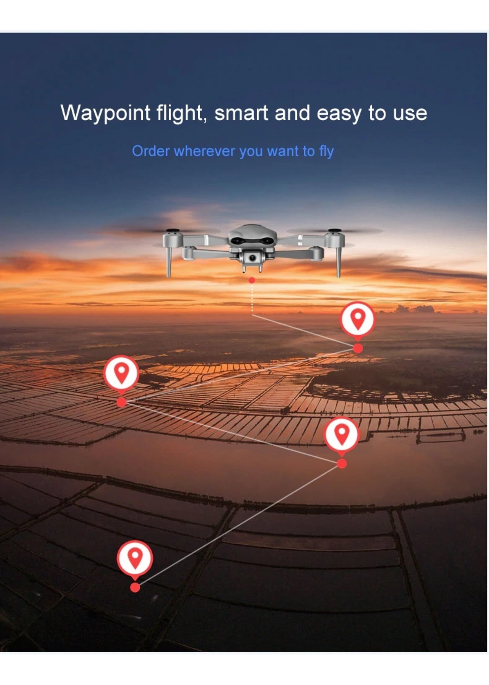 Drone GPS 4K 5G WiFi live video FPV 4K/1080P HD Groothoekcamera Opvouwbaar Hoogte houden Duurzaam RC Drone
