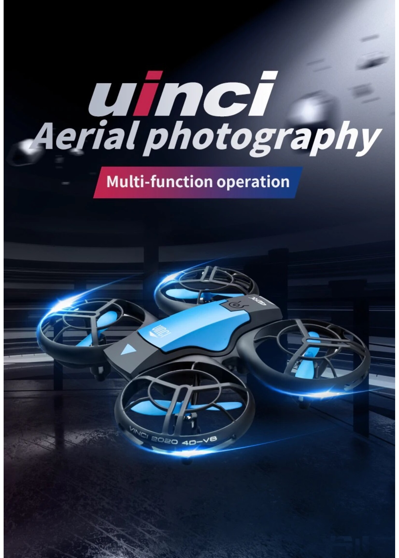 V8 Mini Drone 4K 1080P HD Camera WiFi Fpv Luchtdruk Houd Hoogte Zwart Quadcopter RC Drone