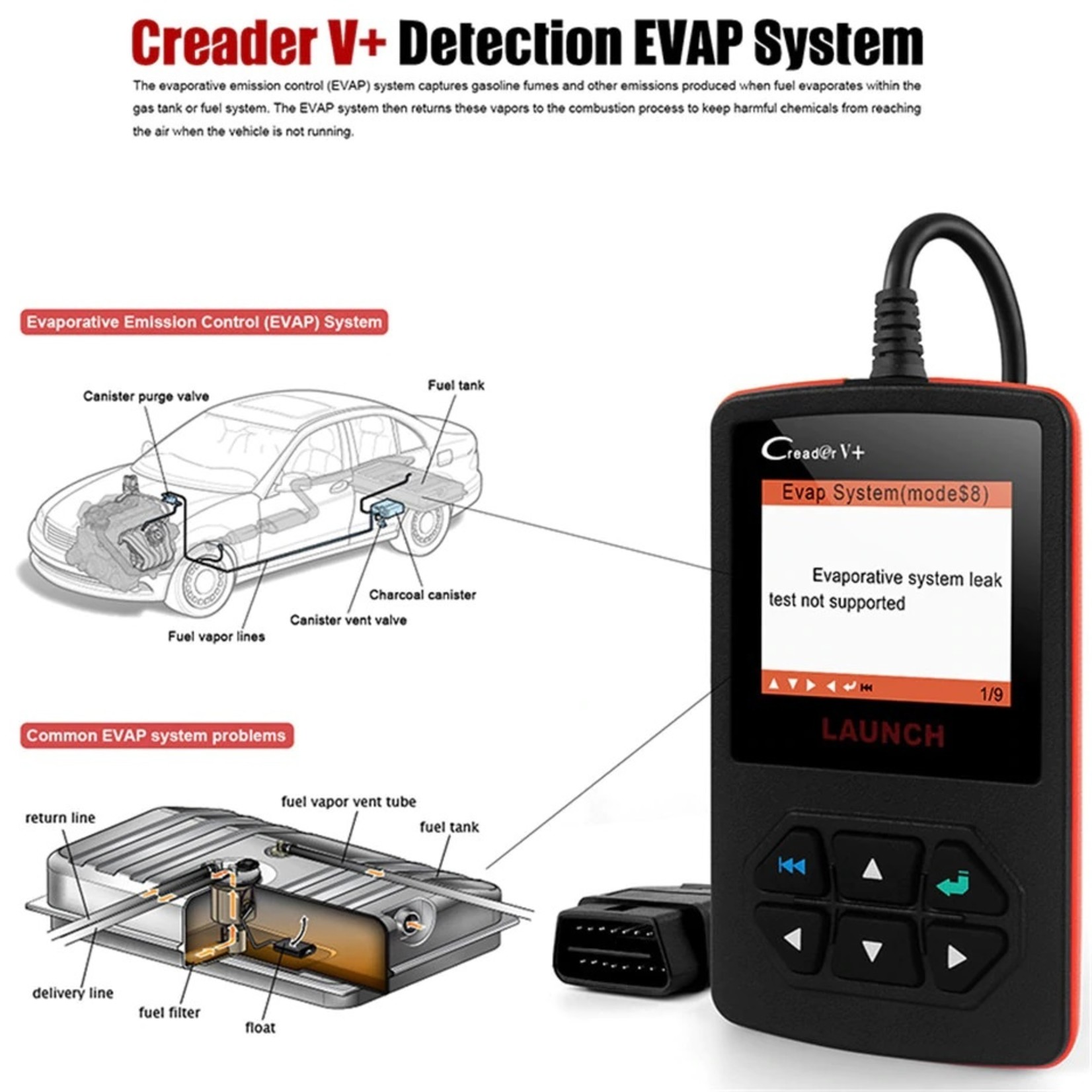 Launch Launch X431 Creader V + OBD OBD2 Automotive Scanner Foutcodelezer Met meertalige ODB2 Auto diagnostisch Tool Auto Scanner