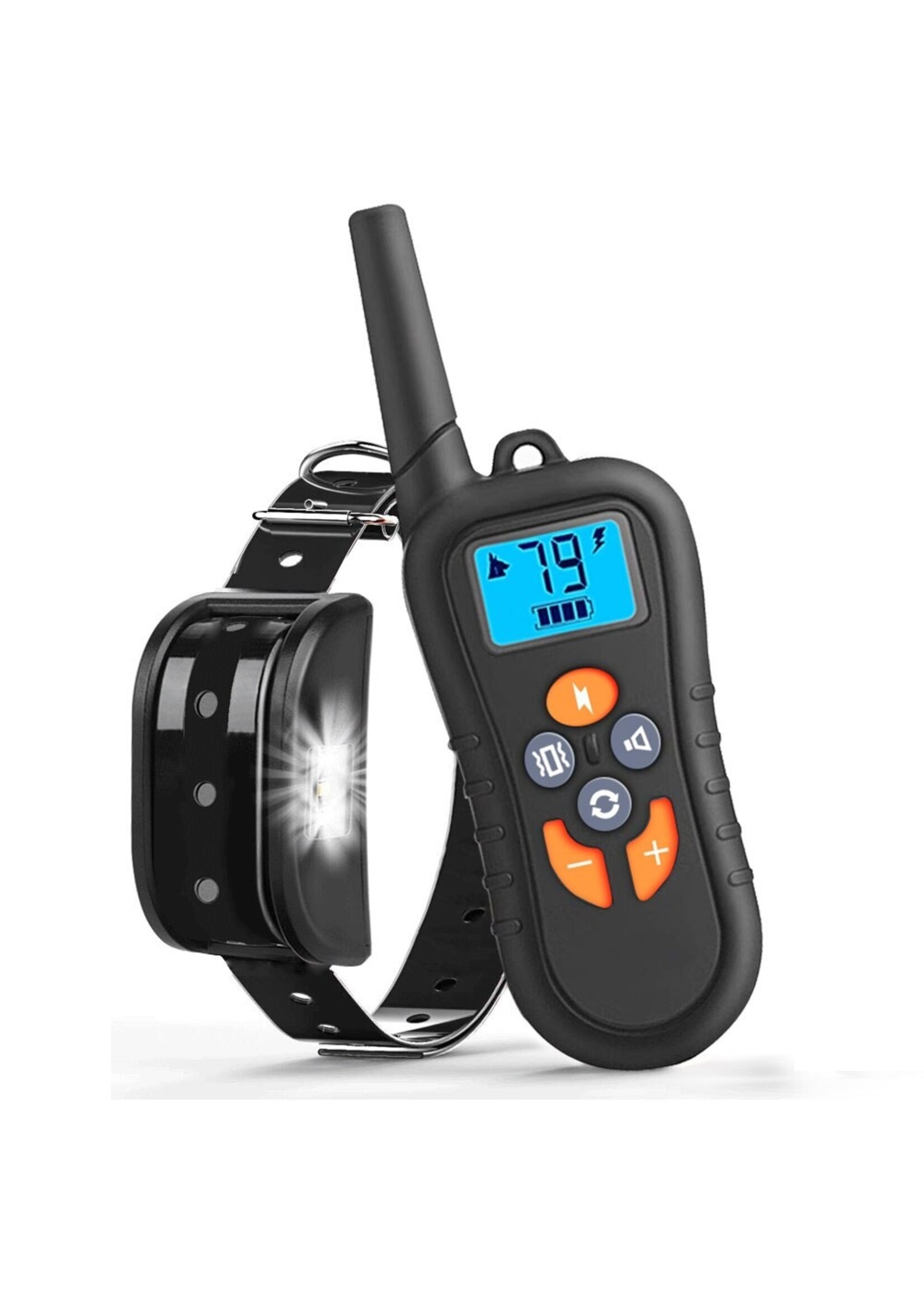 Hondentrainingshalsband voor 1 hond, Waterdicht Oplaadbaar Bereik 300m Shock Halsband met Tracking Light Piep Trillingen Schokmodi