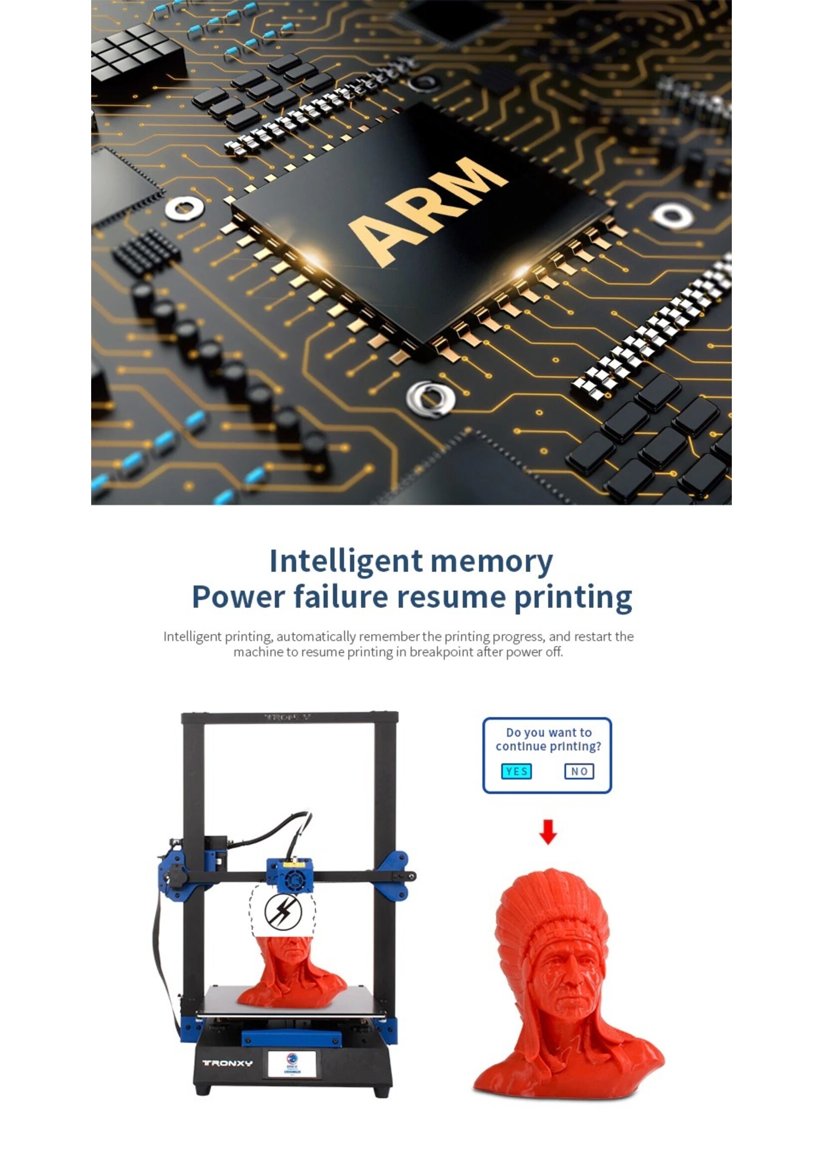Tronxy XY-3 Pro 3D-printer Ultrastil moederbord Titan Extruder Snelle montage Automatische nivellering Hervat afdrukken 3D-kits 300x300x400mm Compatibel met PLA ABS PETG WOOD TPU.