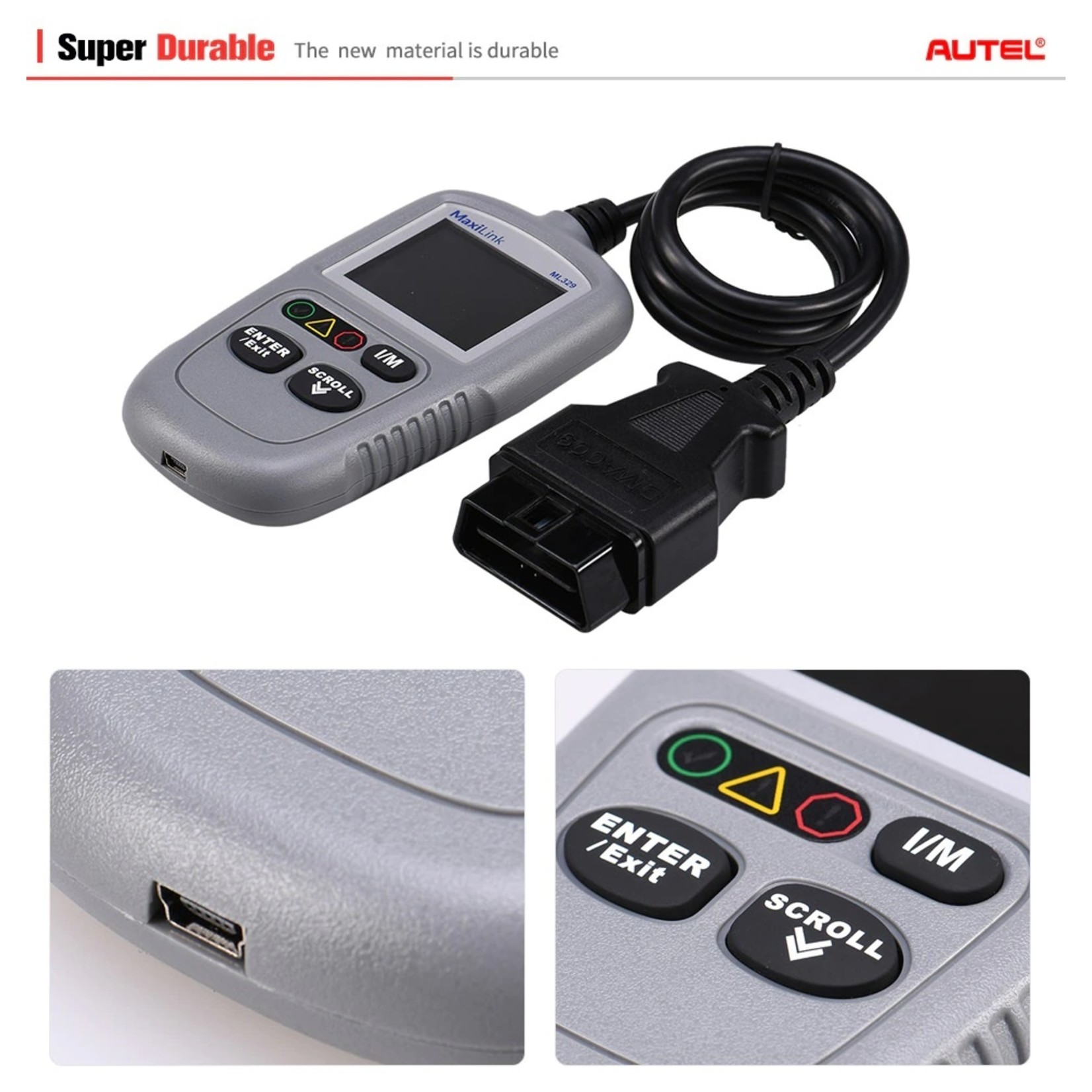 Autel Autel MaxiLink ML329 Code Reader Een Klik I/M Readiness Professionele Scanner Sleutel AutoVIN Functie OBDII Auto Diagnostische hulpmiddel