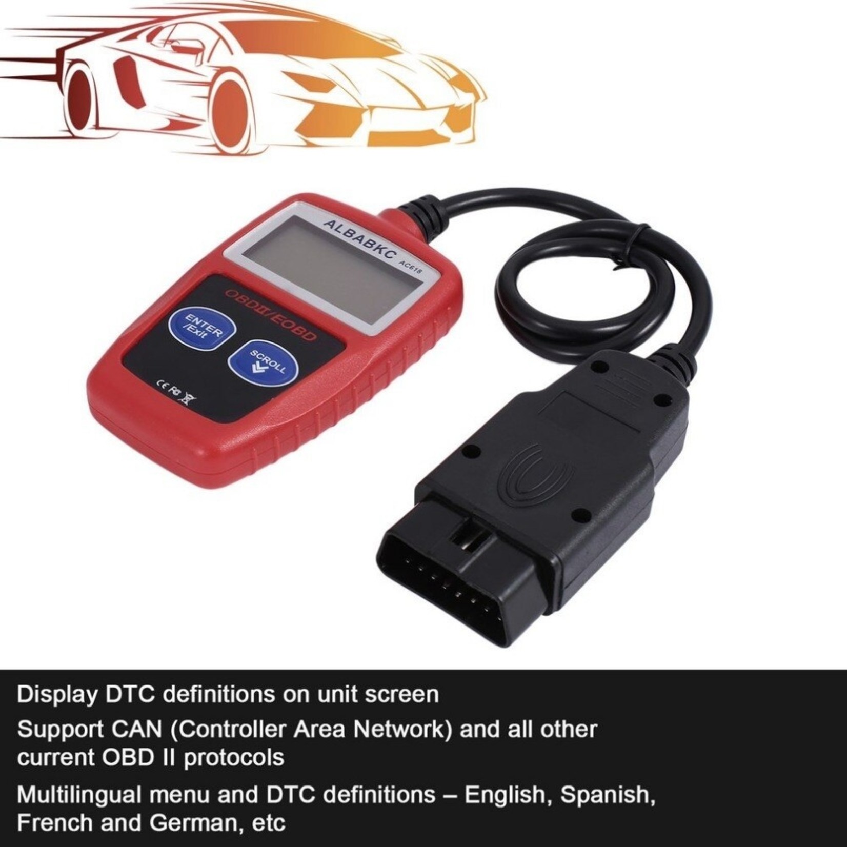 Ancel AC618 Scanner Diagnostische Code Reader OBD II Auto Diagnostisch Hulpmiddel