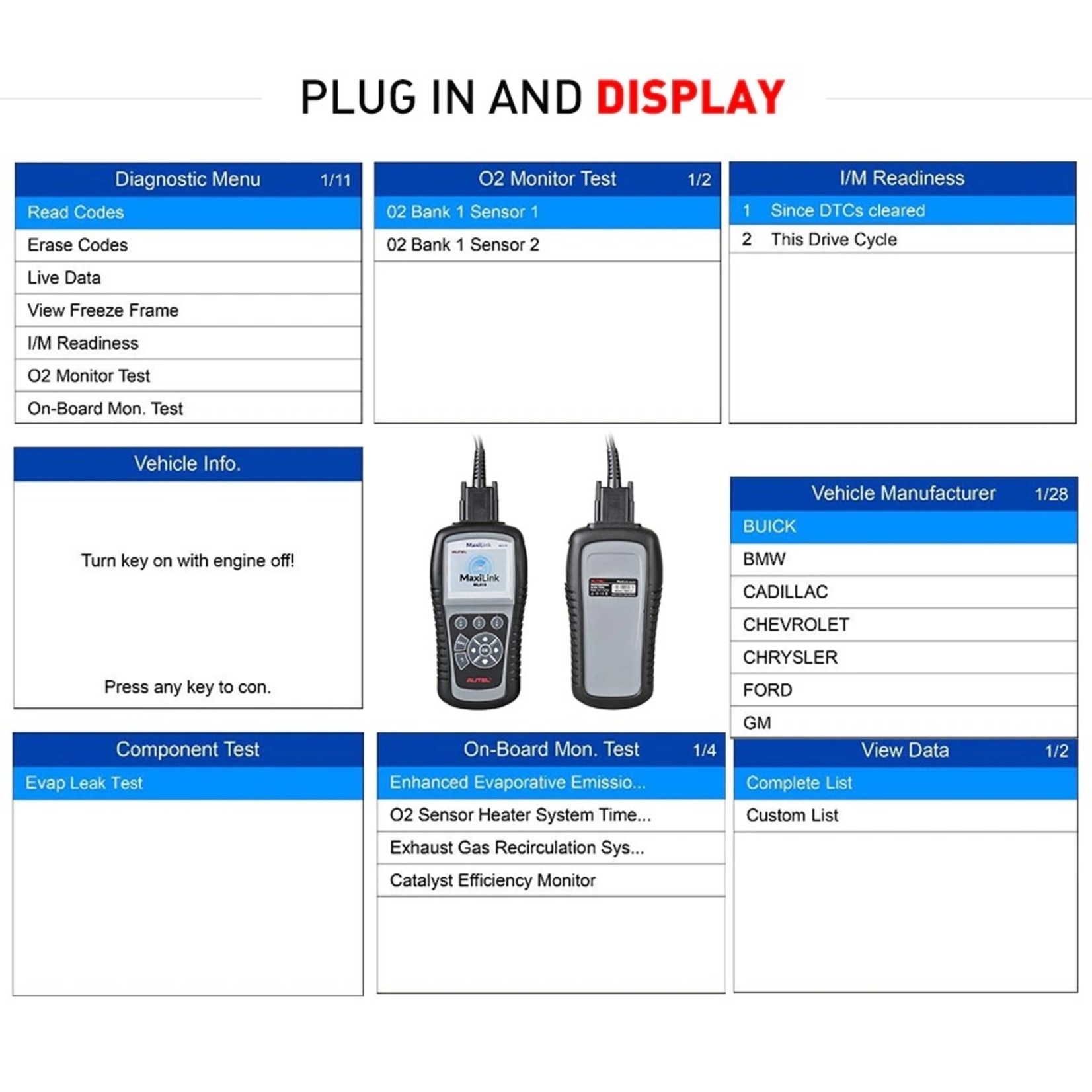 Autel AUTEL ML619 OBD2-scanner ABS SRS-codelezer