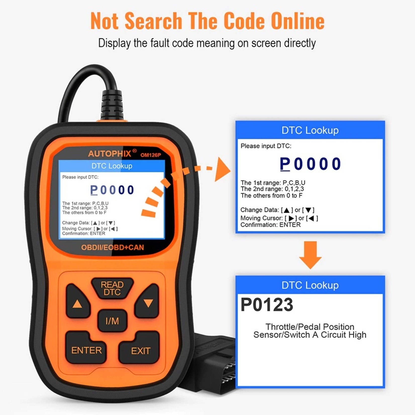 Autophix Autophix Om126P OBD2 Scanner Volledige OBD 2 Diagnostisch Tool Engine Analyzer voor EOBD JOBD OBD II Automotive Scanner Gratis Update