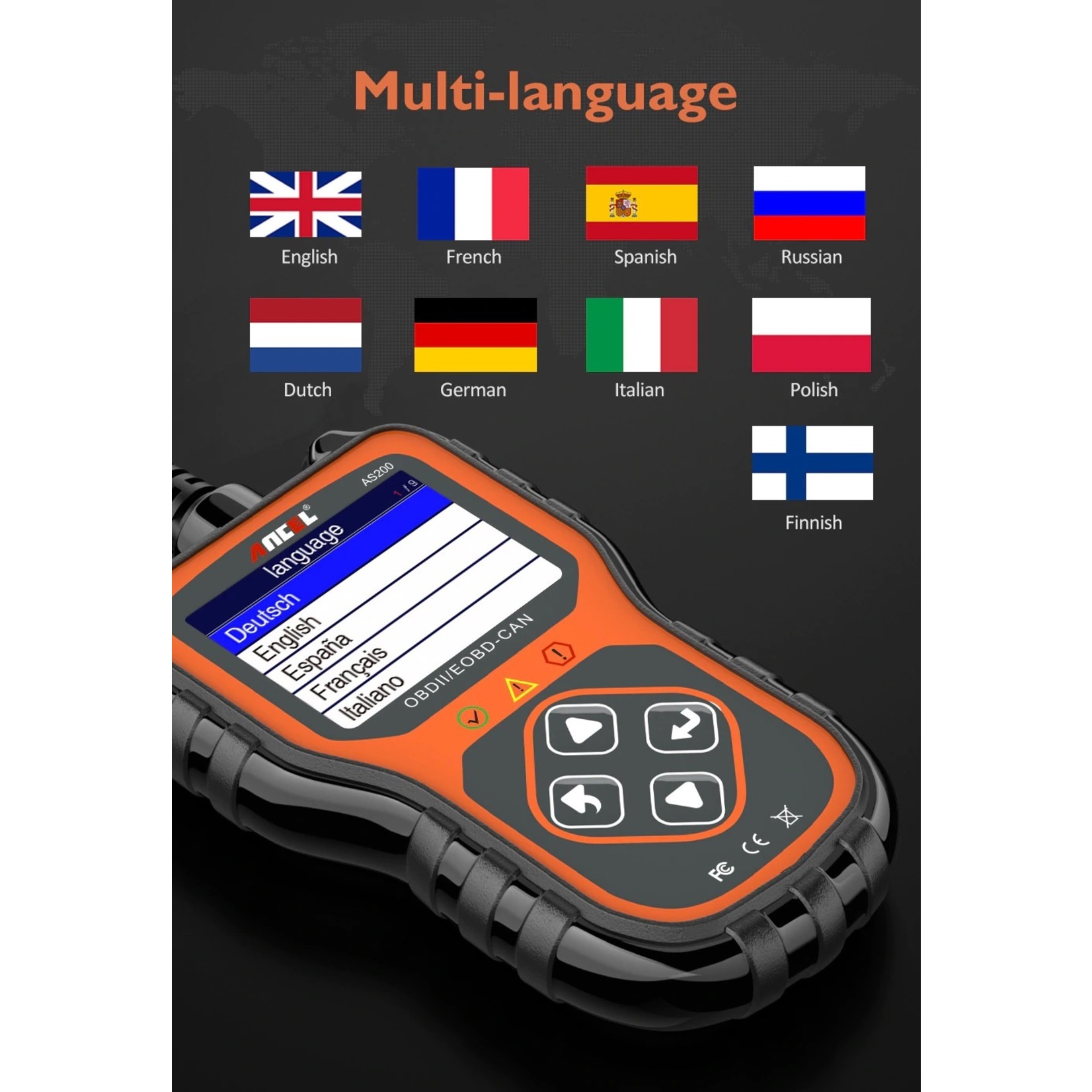 Ancel ANCEL AS200 OBD2 Scanner Data Stream Automotive Gereedschap Code Reader Auto Scanner Motor Check Auto Scanner Professionele OBD 2 Auto Diagnostiek