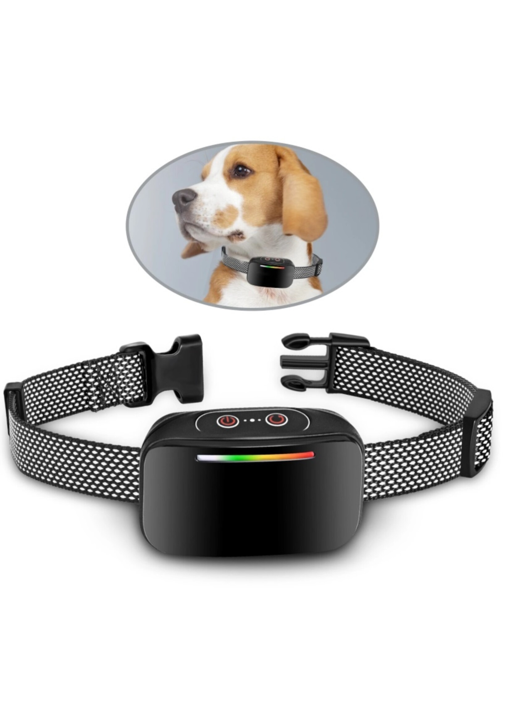 De nieuwe anti-blafhalsband 3 effectieve trainingsmodi Oplaadbare, vibrerende waterdichte halsband voor huisdieren Geschikt voor alle honden