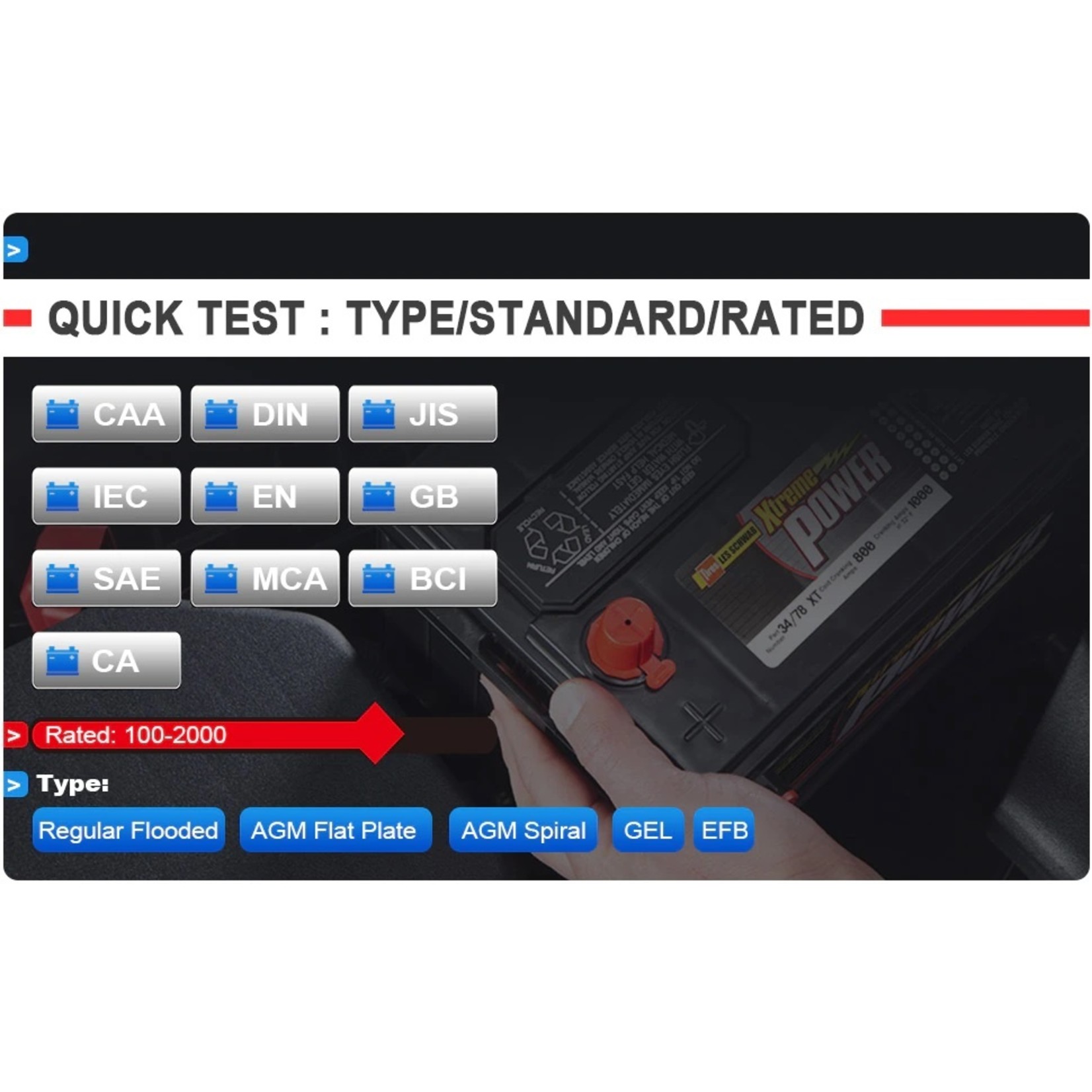 Ancel ANCEL BT500 Auto Batterij Tester Bluetooth 12V Auto Elektrische Circuit Zwengelbelasting Test Analyzer Opladen Tester Voor Android/IOS