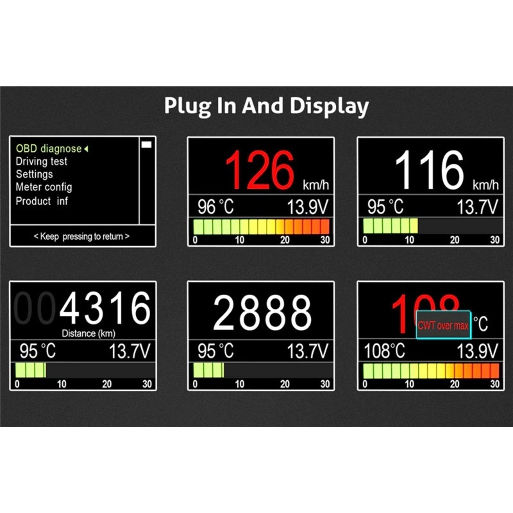 Ancel Auto Boordcomputer ANCEL A202 Auto Digitale OBD Computer Display Snelheidsmeter Brandstofverbruik meter Temperatuurmeter