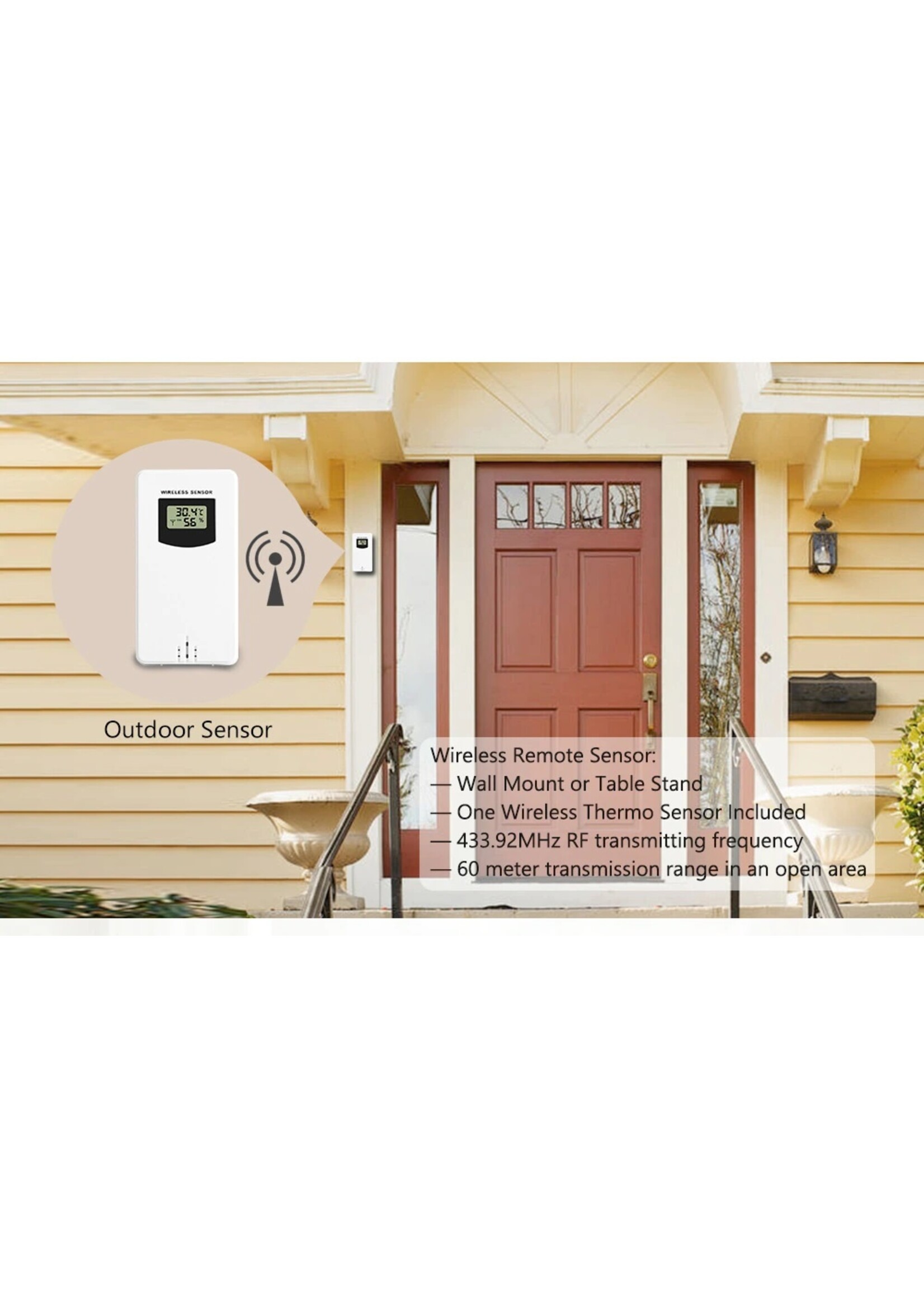 FanJu FJ3365 Weerstation – Draadloos - Binnen Buiten Sensor - Thermometer Hygrometer Digitale Wekker Barometer Voorspelling