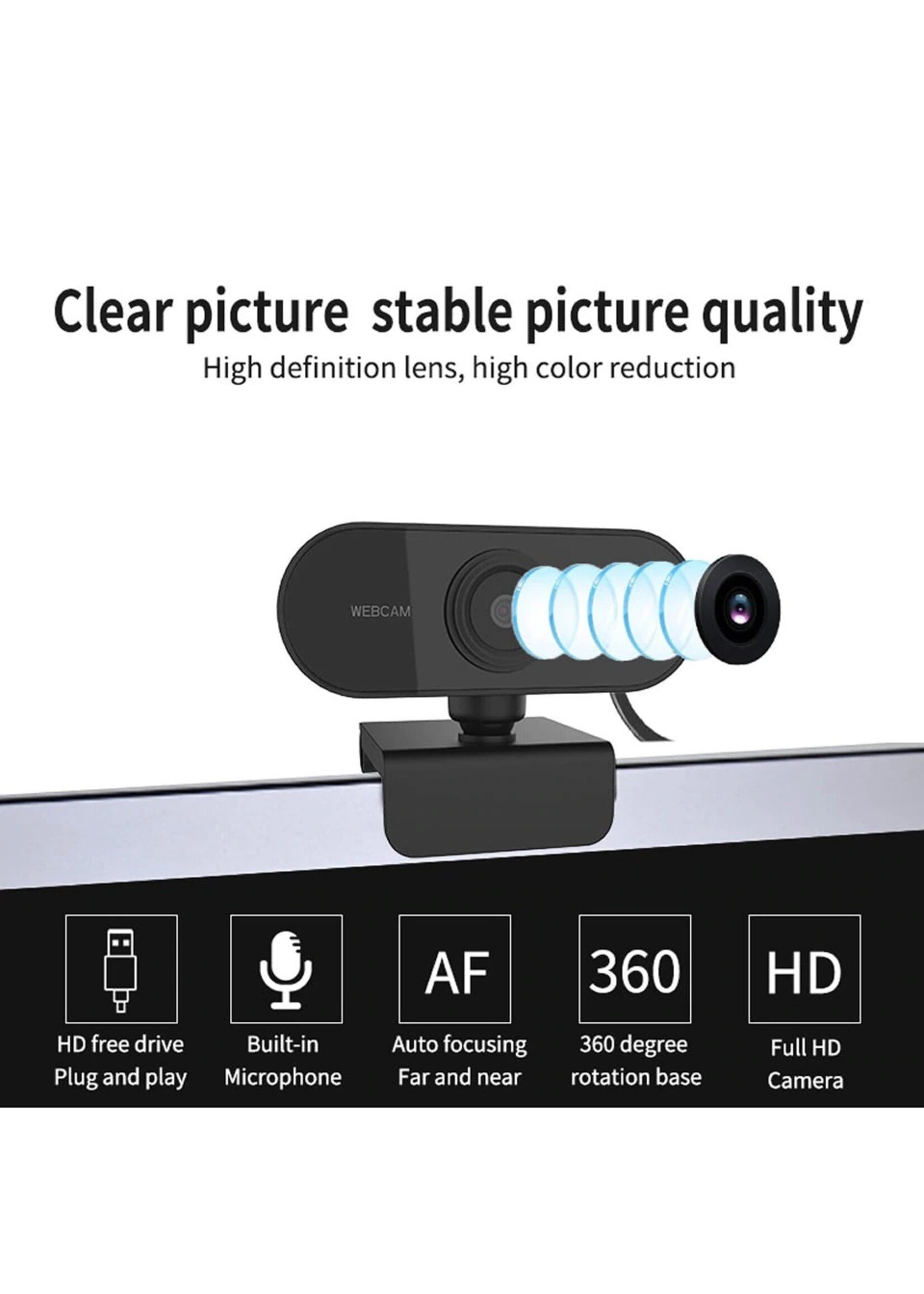 HD 1080P Webcam Mini Computer PC WebCamera met Microfoon Draaibare camera's voor: