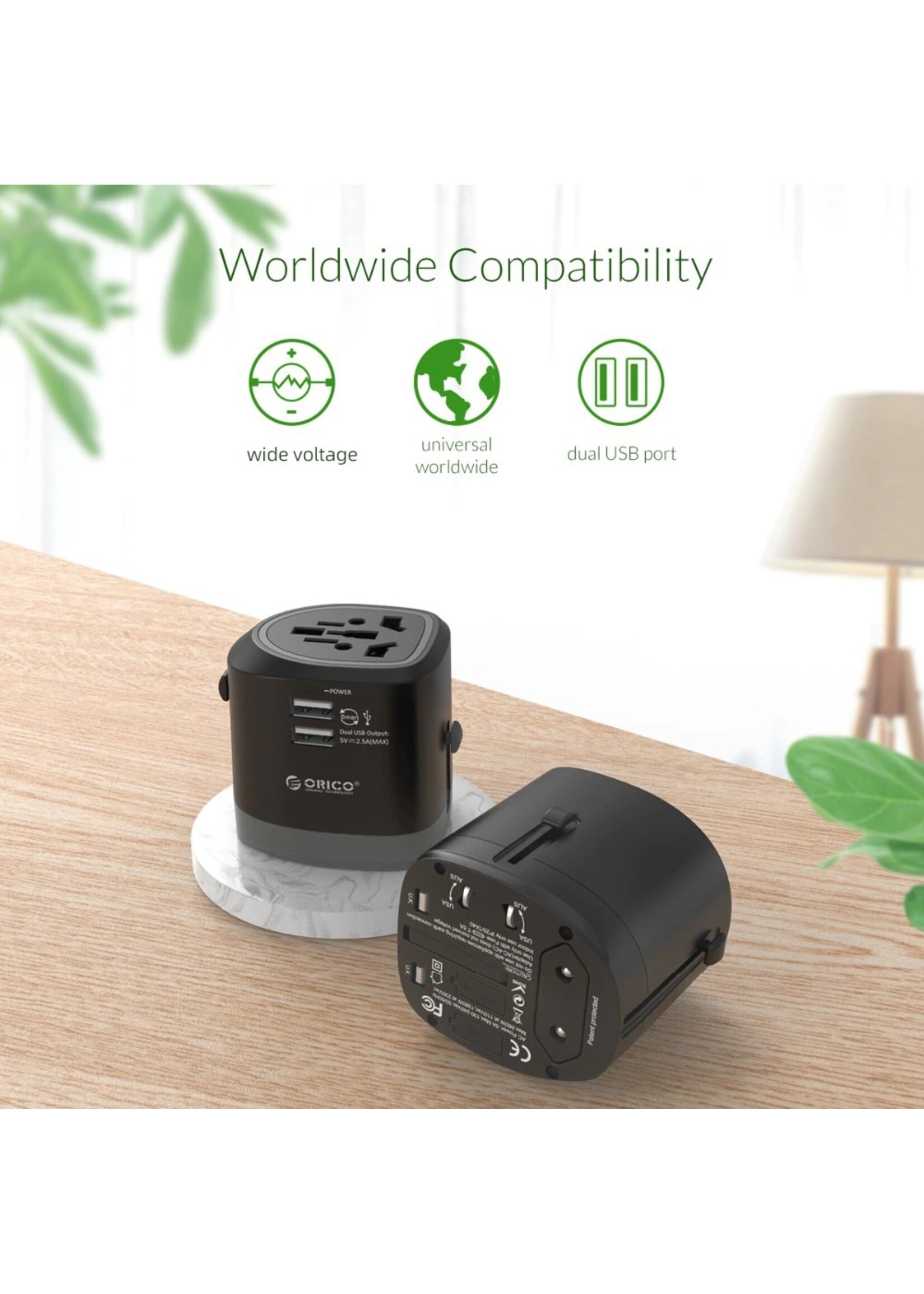 ORICO Universele Internationale Plug Oplader Adapter Voor Reizen 100-240V Spanning EU US UK AU USB Socket Multi-country Adapter