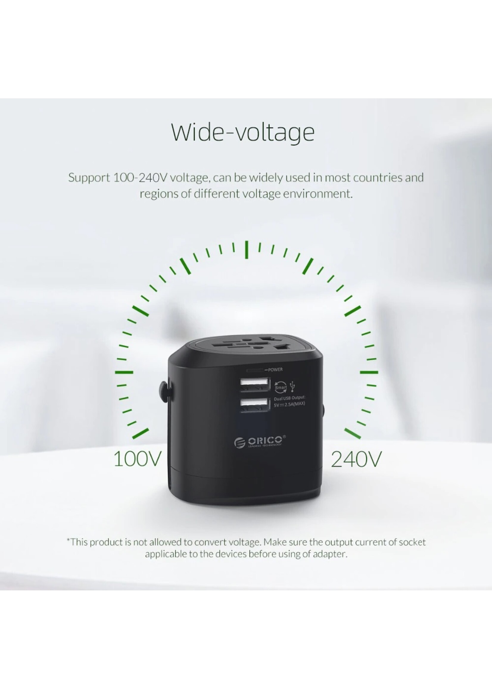 ORICO Universele Internationale Plug Oplader Adapter Voor Reizen 100-240V Spanning EU US UK AU USB Socket Multi-country Adapter
