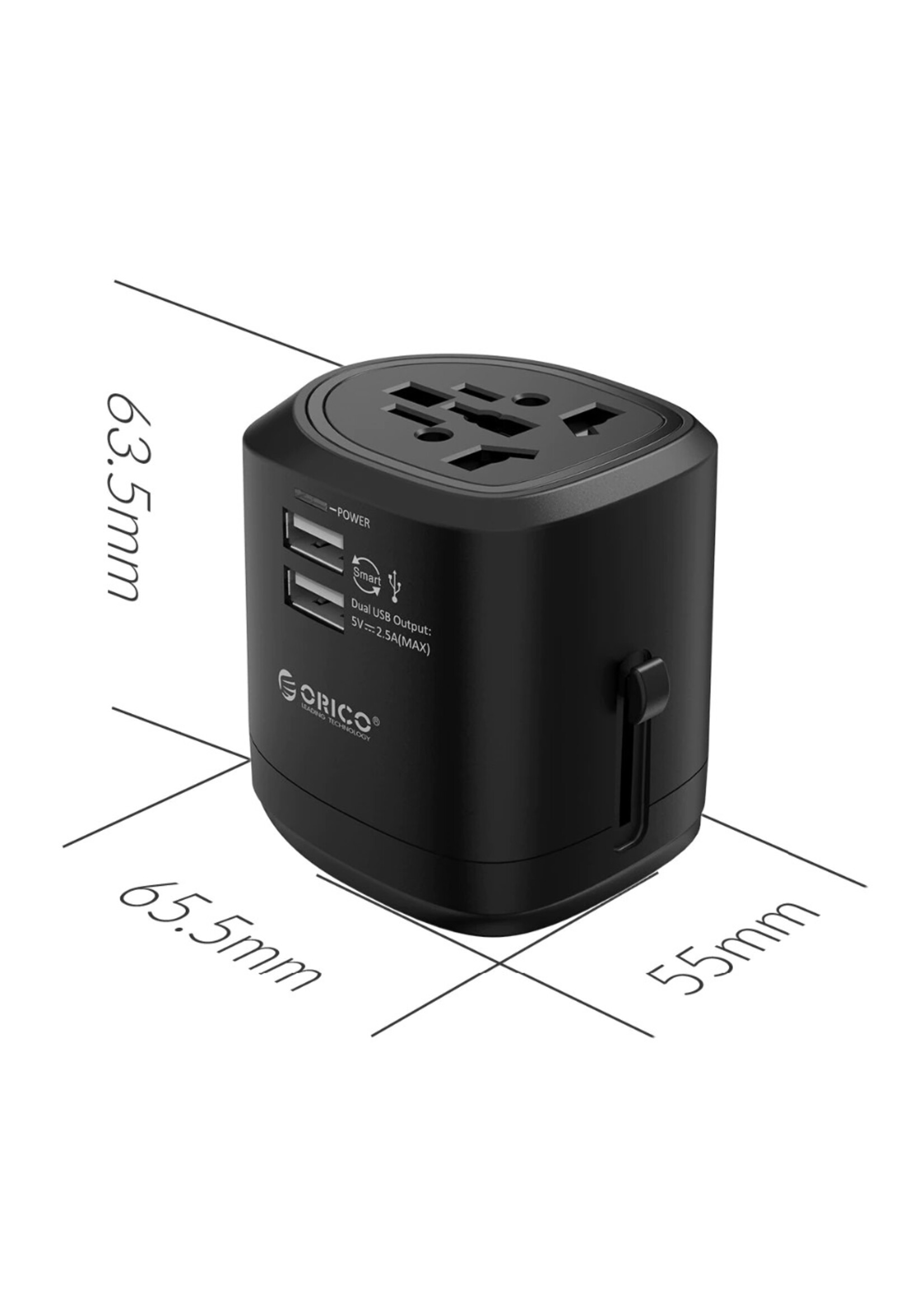 ORICO Universele Internationale Plug Oplader Adapter Voor Reizen 100-240V Spanning EU US UK AU USB Socket Multi-country Adapter