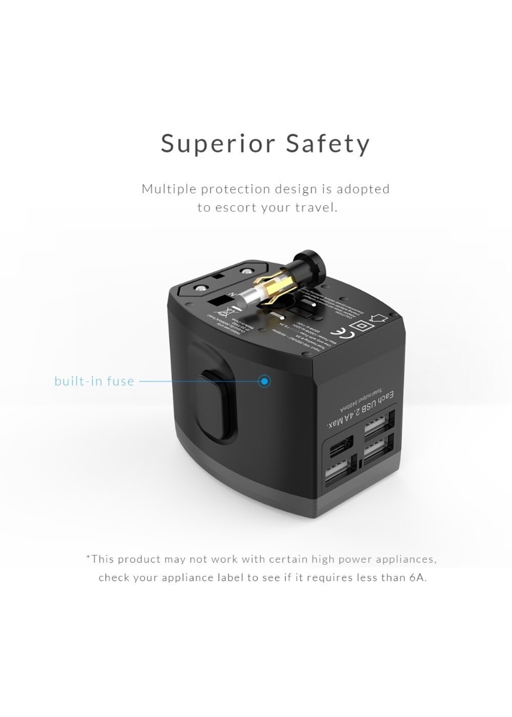 UTT-3U1C 2 USB-ADAPTER UK US AU EU MULTINATIONALE REISCONVERTERS STOPCONTACT OPLADER ZWART