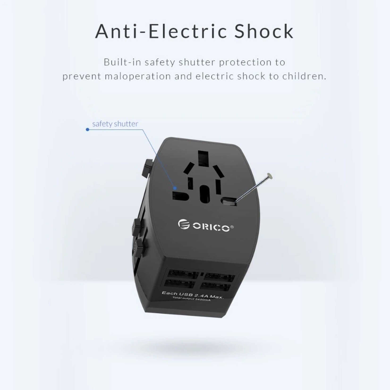 UTT-3U1C 2 USB-ADAPTER UK US AU EU MULTINATIONALE REISCONVERTERS STOPCONTACT OPLADER ZWART