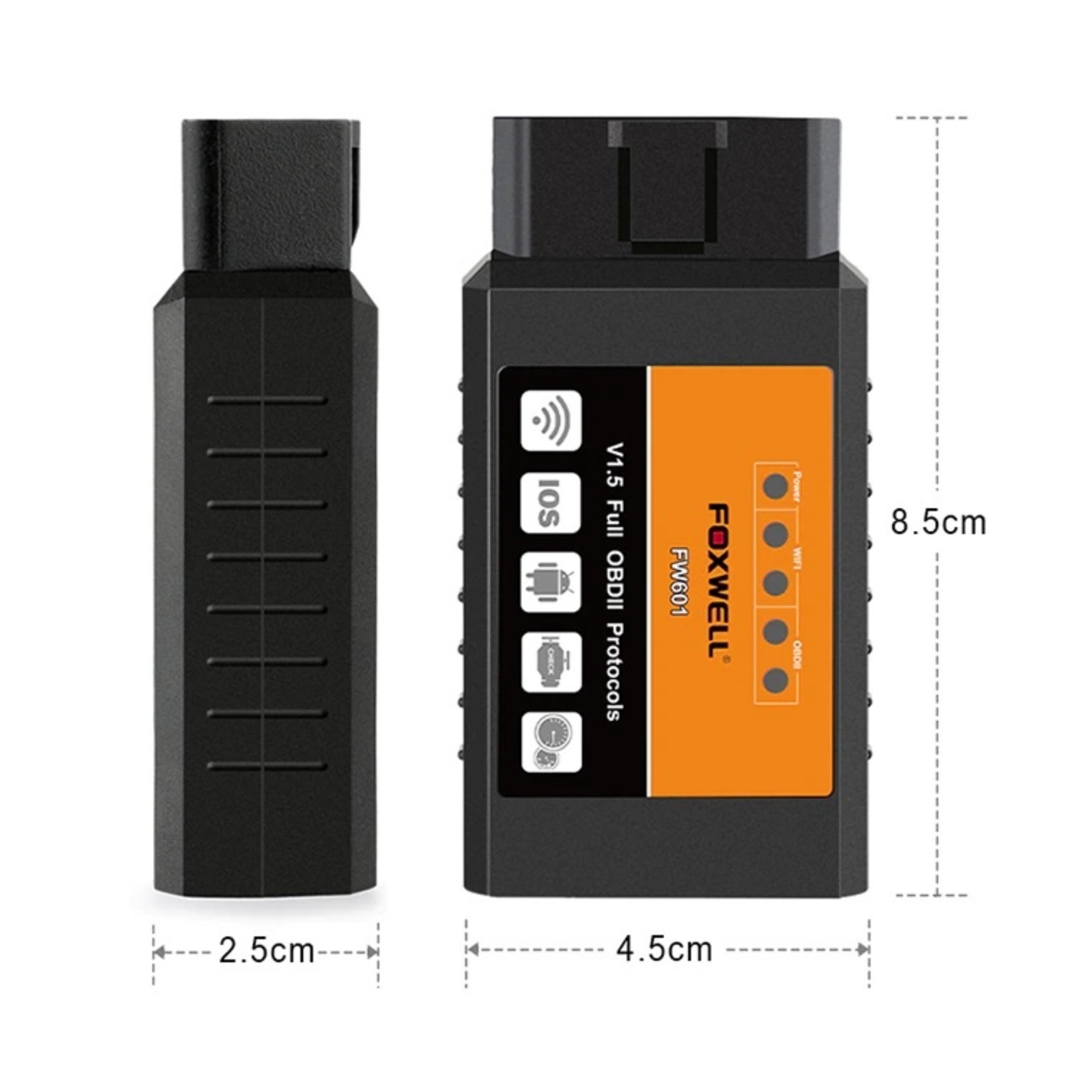 Foxwell FOXWELL OBD2 WiFi ELM327 V 1.5 Scanner Auto OBDII-scantool voor IOS Android