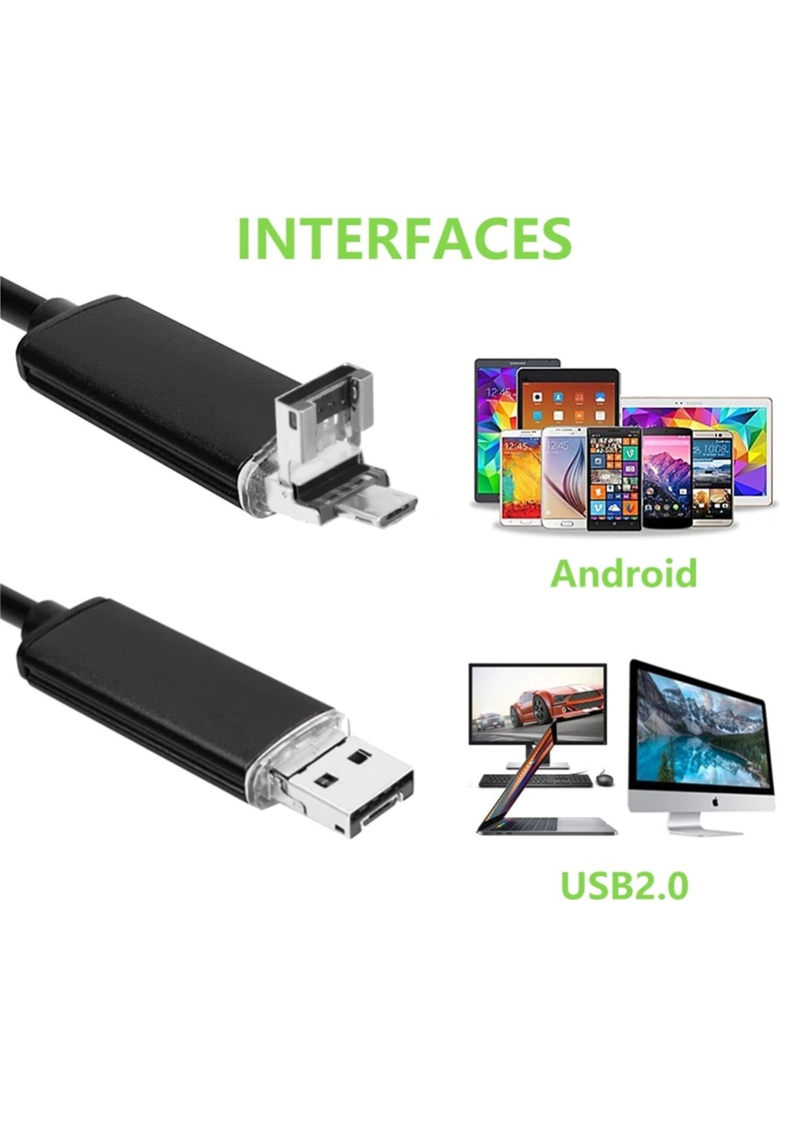 2-in-1 USB HD Visuele Oor Gezondheidszorg Schoonmaak Lepel Tool 5.5mm Multifunctionele Earpick Met Mini Camera endoscoop Voor Android