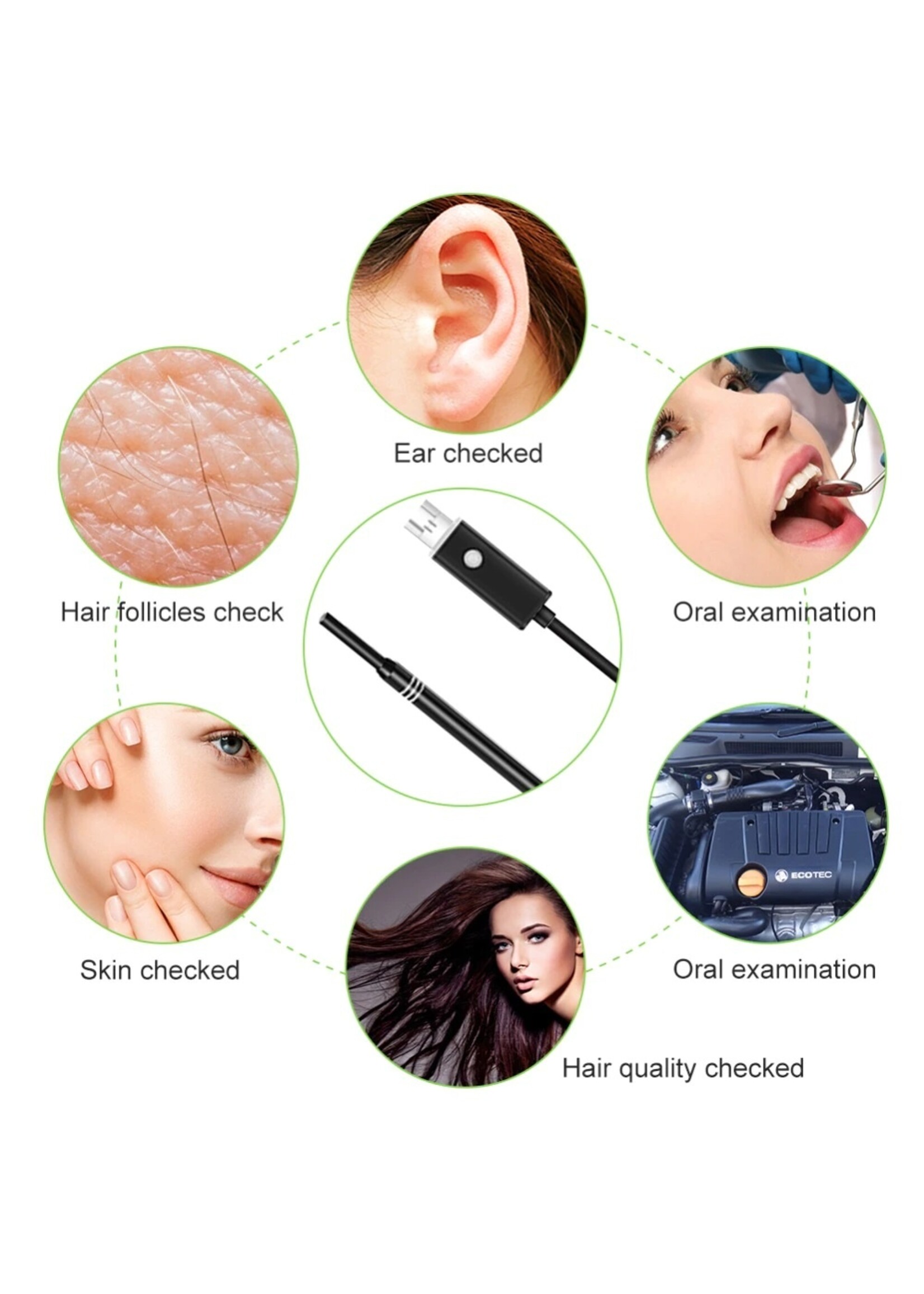 2-in-1 USB HD Visuele Oor Gezondheidszorg Schoonmaak Lepel Tool 5.5mm Multifunctionele Earpick Met Mini Camera endoscoop Voor Android