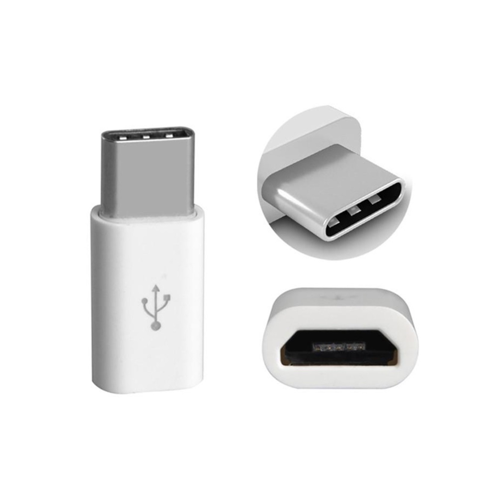 OTB USB-C (m) - USB Micro B (v) adapter - USB2.0 / Wit