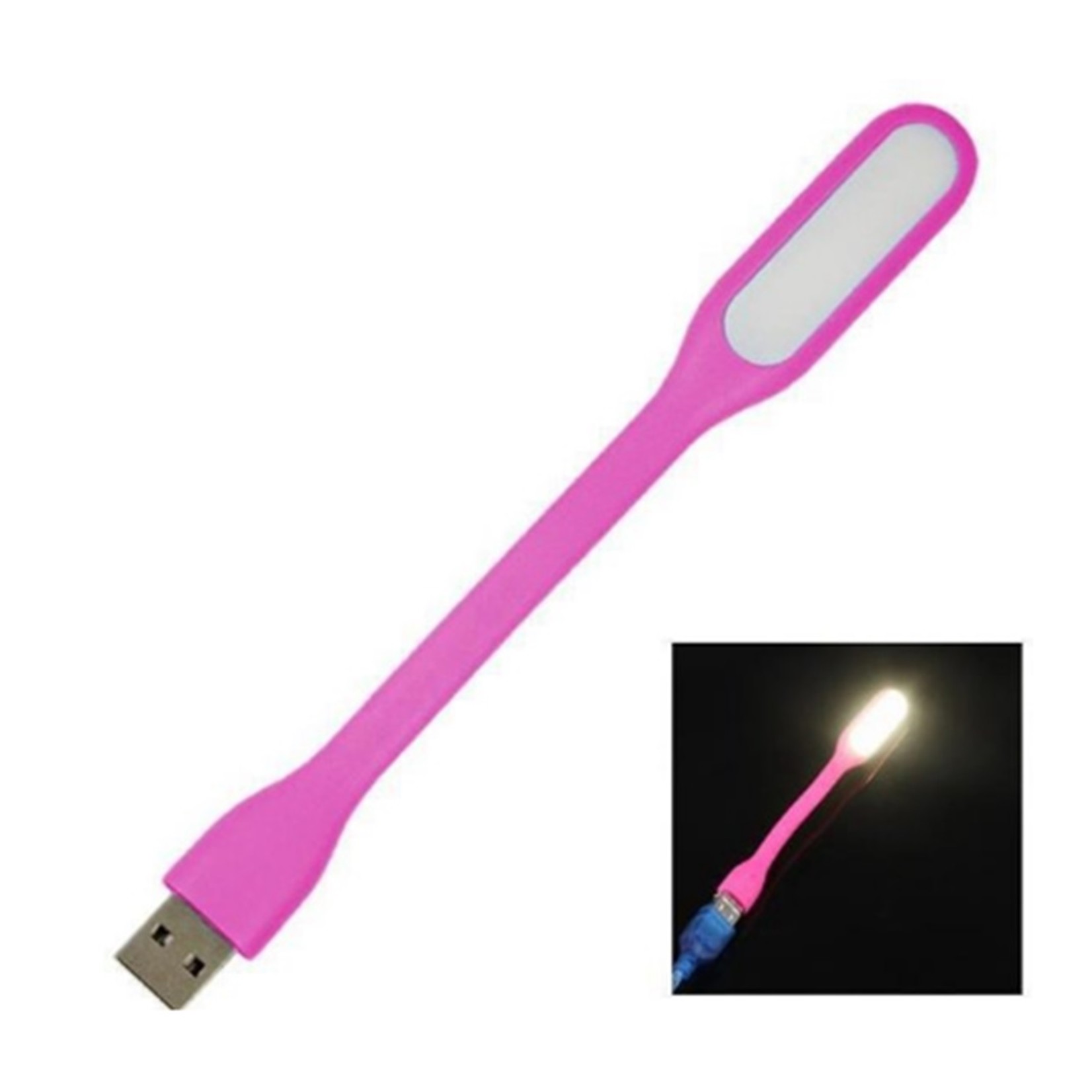 USB LED lamp (wit) buigbaar flexibel voor laptop / notebook / powerbanks zacht licht voor lezen / toetsenbordverlichting Flexibele light Nachtlampje verstelbaar / klein, draagbaar en compact Roze