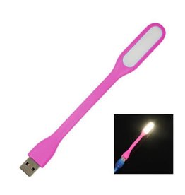 Merkloos USB LED lamp (wit) buigbaar flexibel voor laptop / notebook / powerbanks zacht licht voor lezen / toetsenbordverlichting Flexibele light Nachtlampje verstelbaar / klein, draagbaar en compact Roze