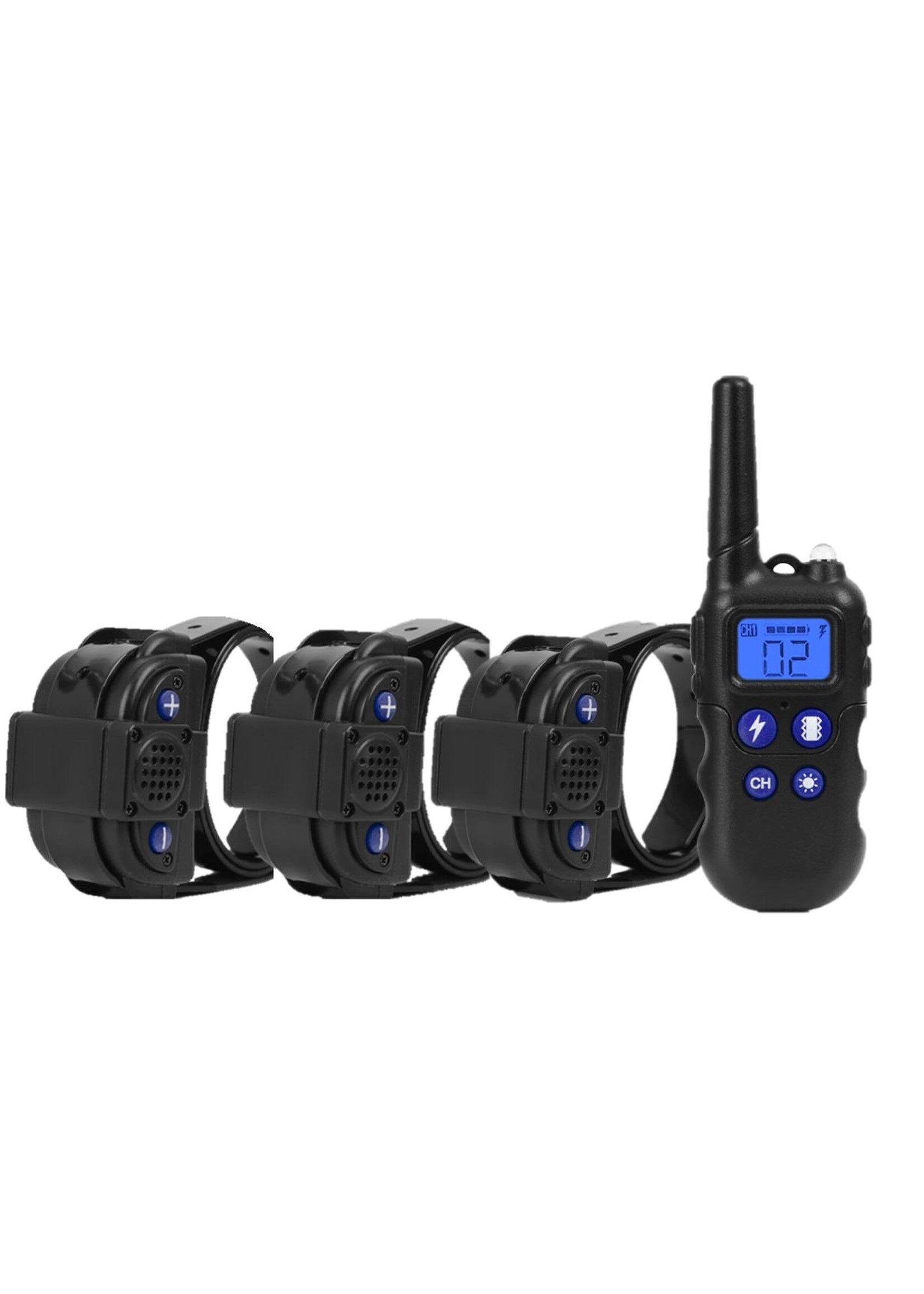 HE Products 500M hondentrainingshalsband met walkietalkie voor 3 Honden - Oplaadbare halsband voor honden - Halsband Modi Pieptoon Trillingen Schok - waterdichte trainingshalsband