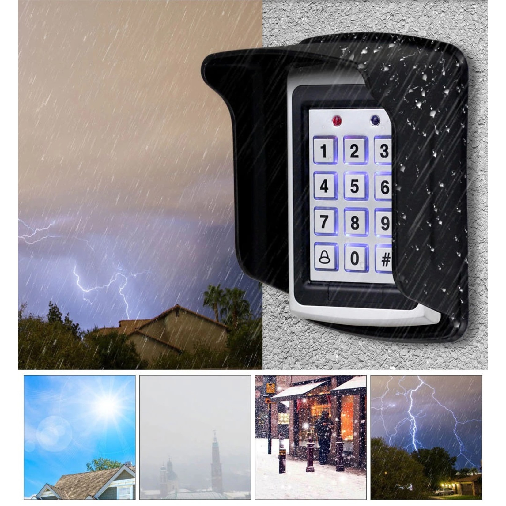 HE Products RFID Metalen Toegangscontrole Toetsenbord Waterdicht Regendicht Cover Outdoor Deuropener Elektronisch Slot Systeem 10st EM4100 Sleutelhangers