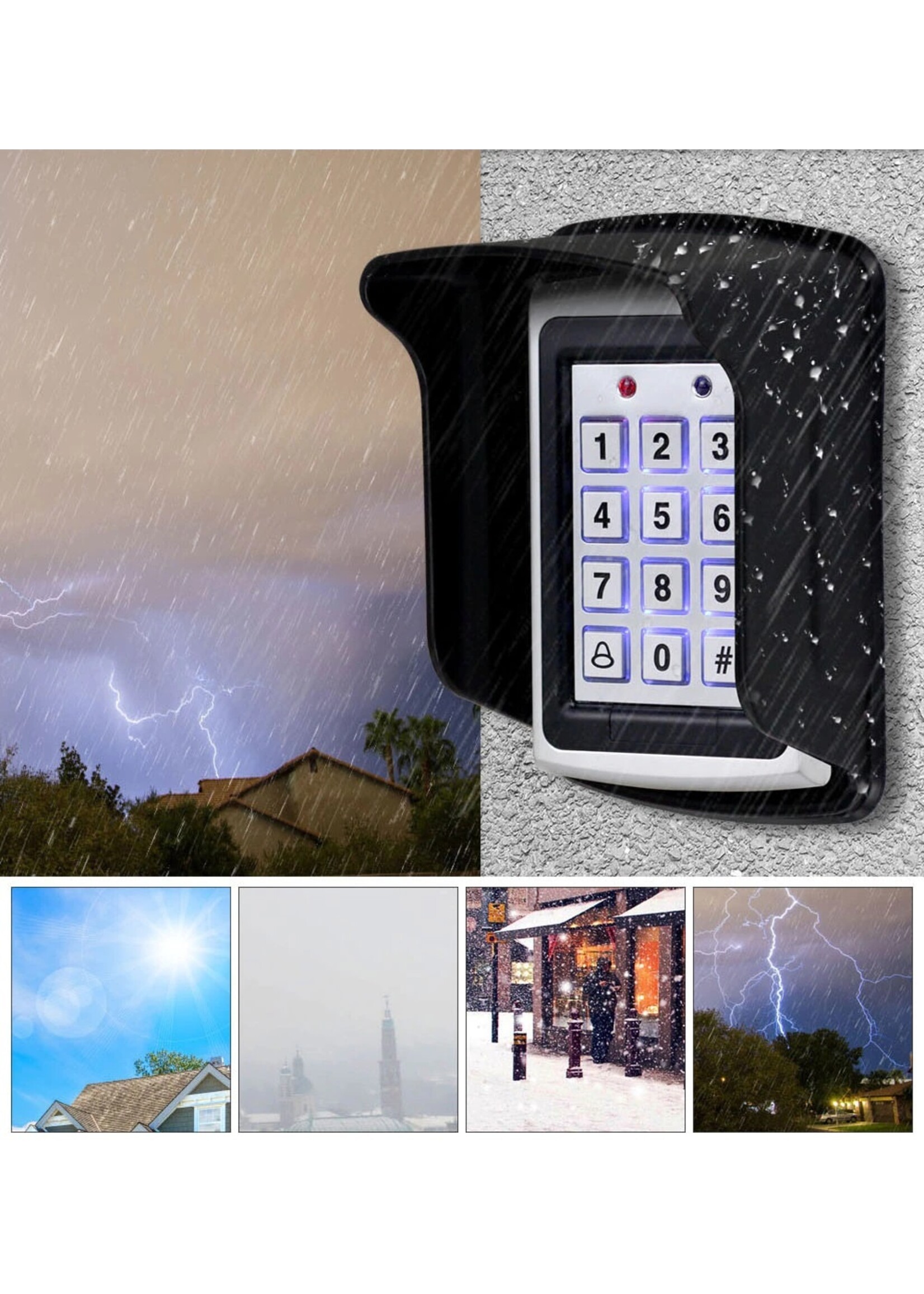 HE Products RFID Metalen Toegangscontrole Toetsenbord Waterdicht Regendicht Cover Outdoor Deuropener Elektronisch Slot Systeem 10st EM4100 Sleutelhangers