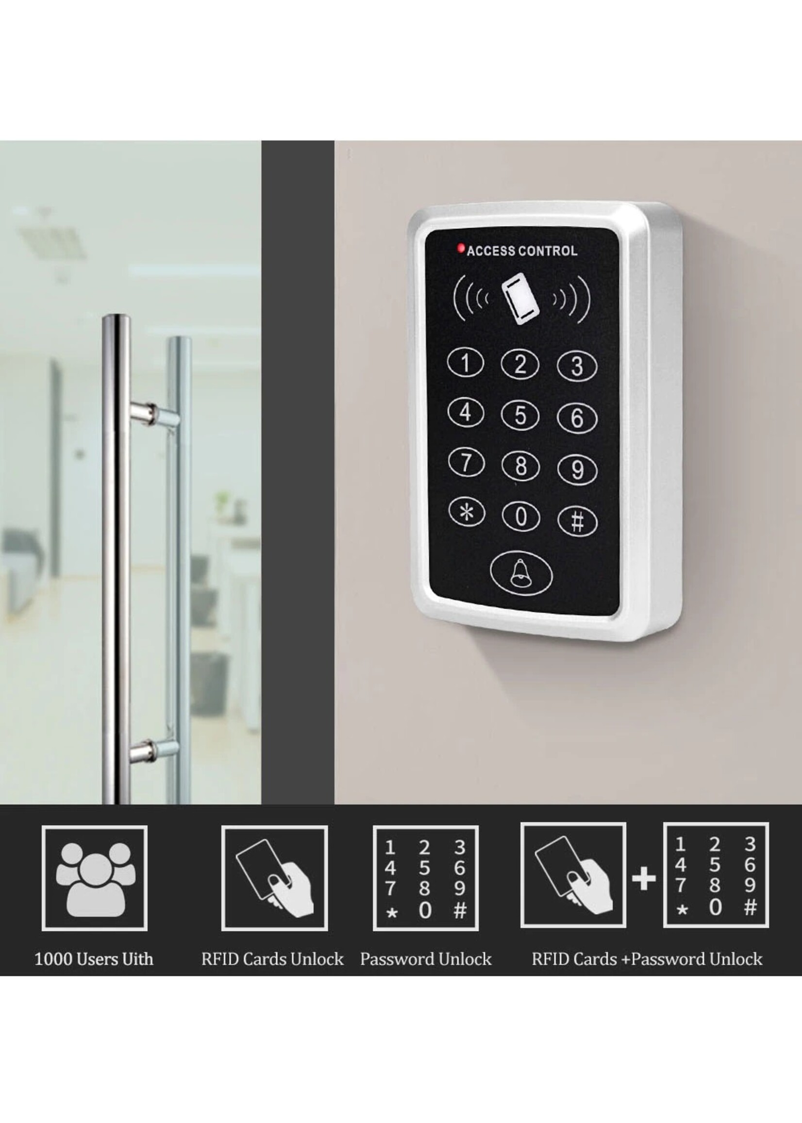 Waterdichte RFID Toegangscontrole Toetsenbord Outdoor Regendicht Cover 125 KHz EM Kaartlezer 10 stks tags/passen Voor Deur Toegangscontrole Systeem