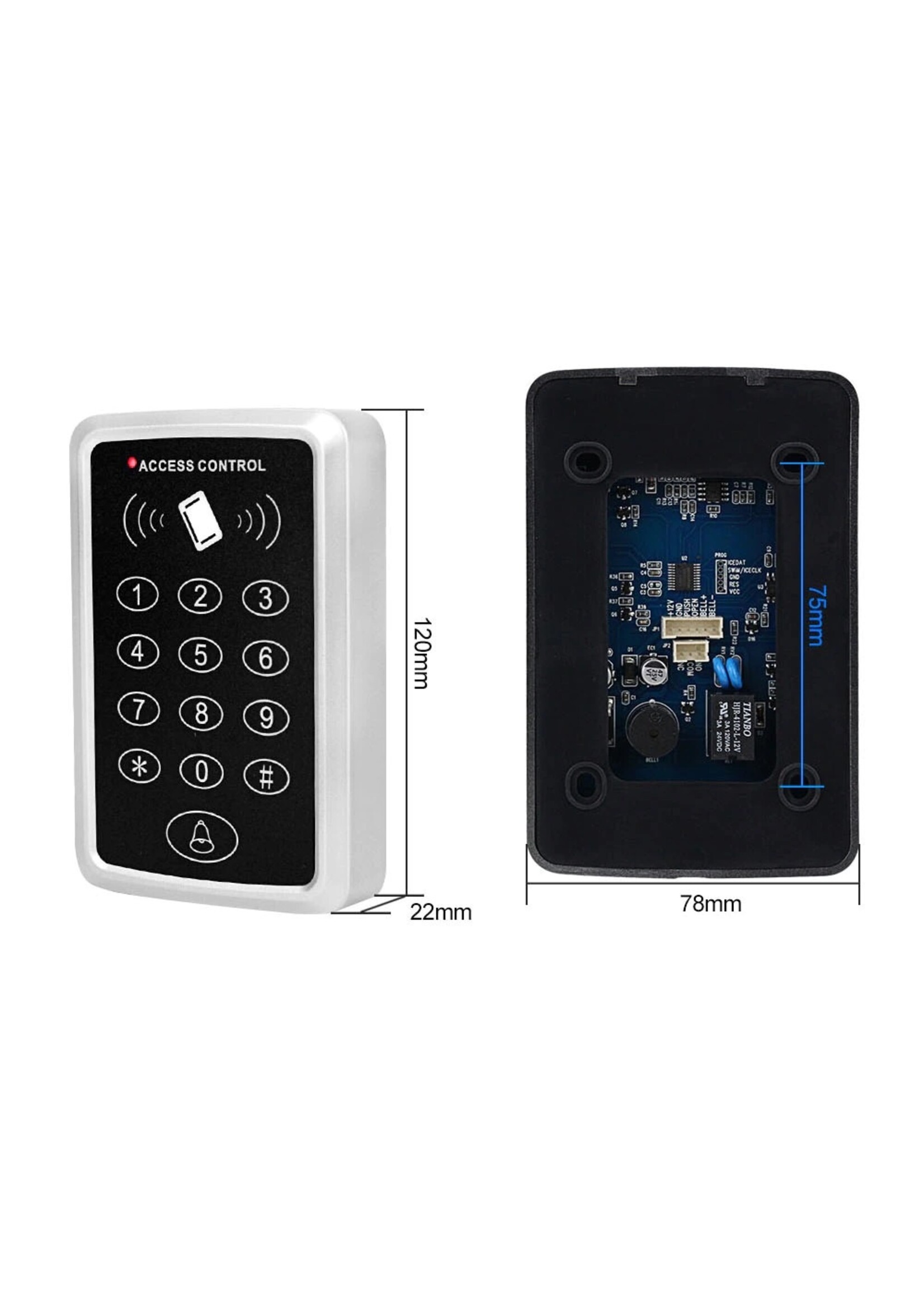 Waterdichte RFID Toegangscontrole Toetsenbord Outdoor Regendicht Cover 125 KHz EM Kaartlezer 10 stks tags/passen Voor Deur Toegangscontrole Systeem