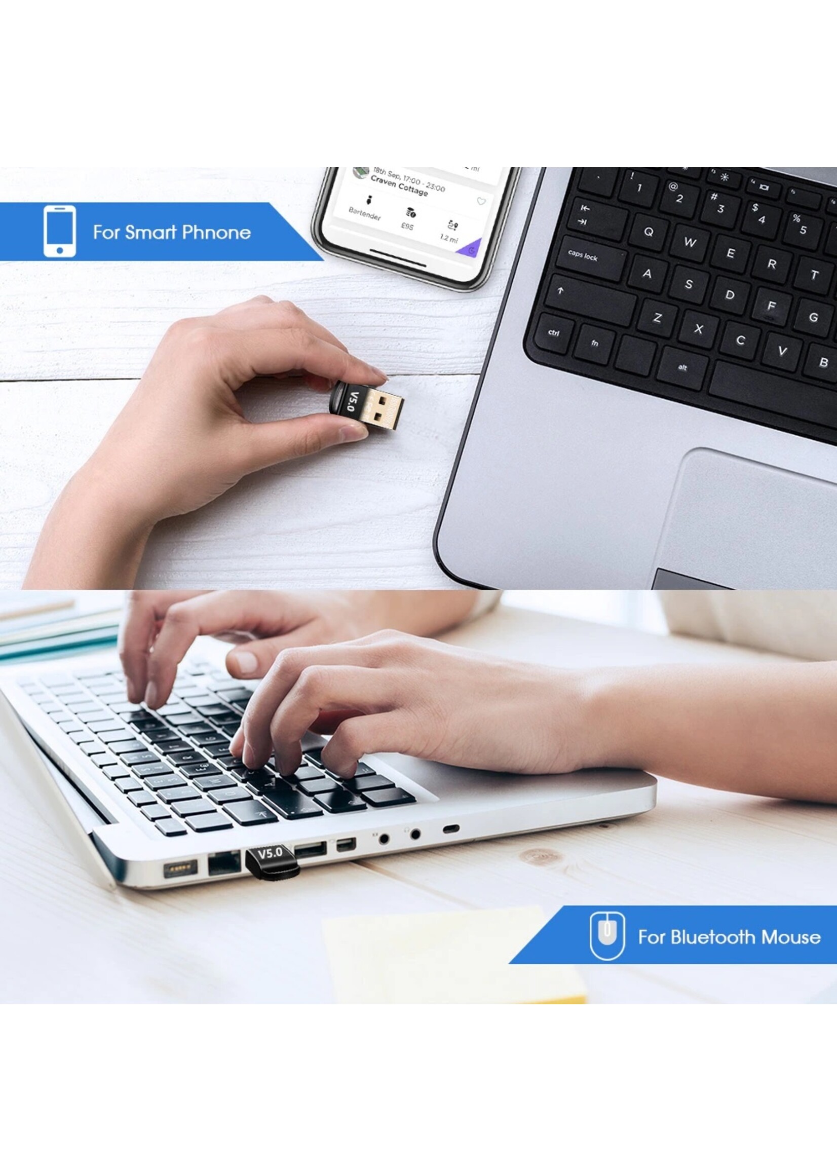 USB Bluetooth 5.0 Dongle Ontvanger Zender