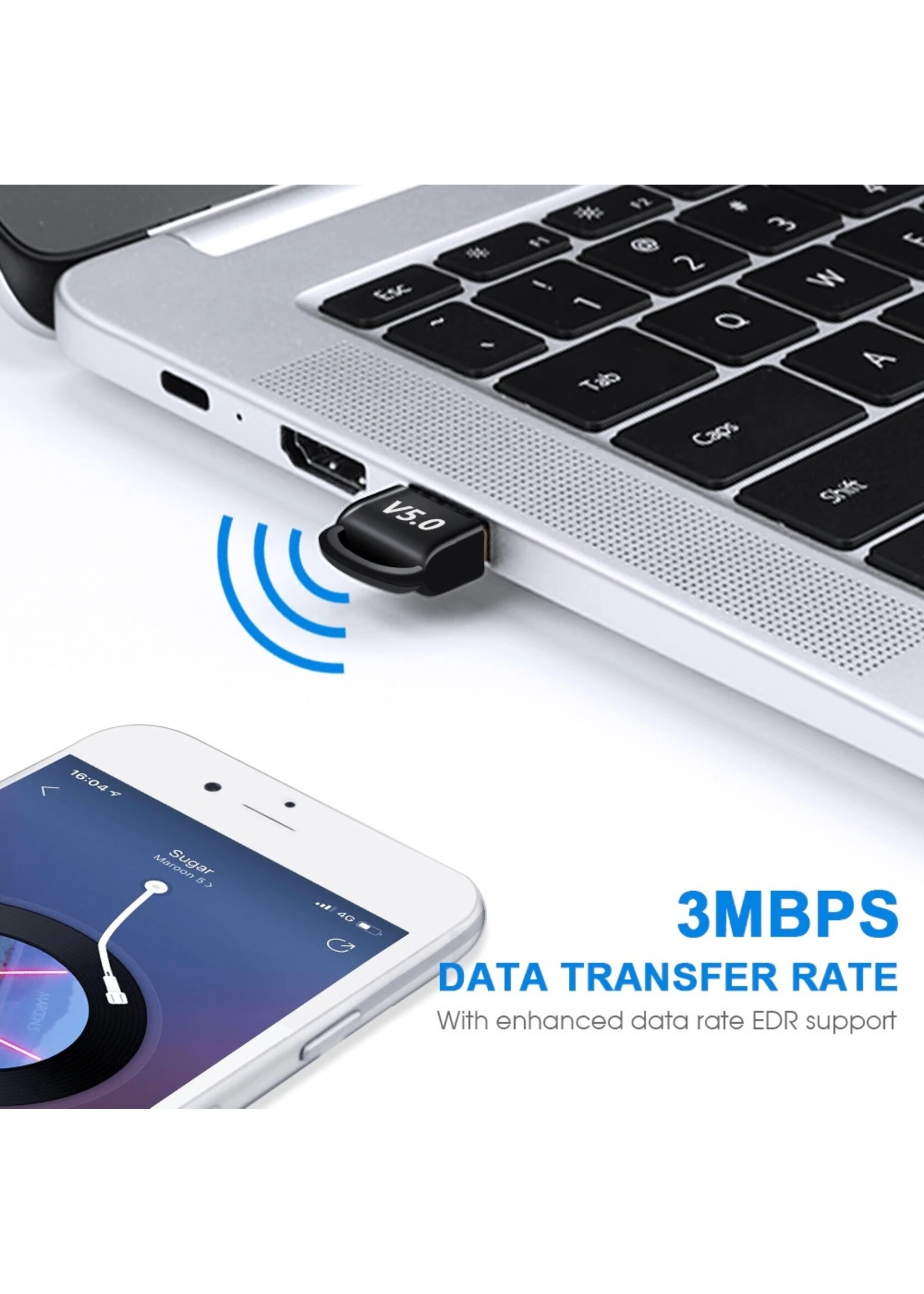 USB Bluetooth 5.0 Dongle Ontvanger Zender