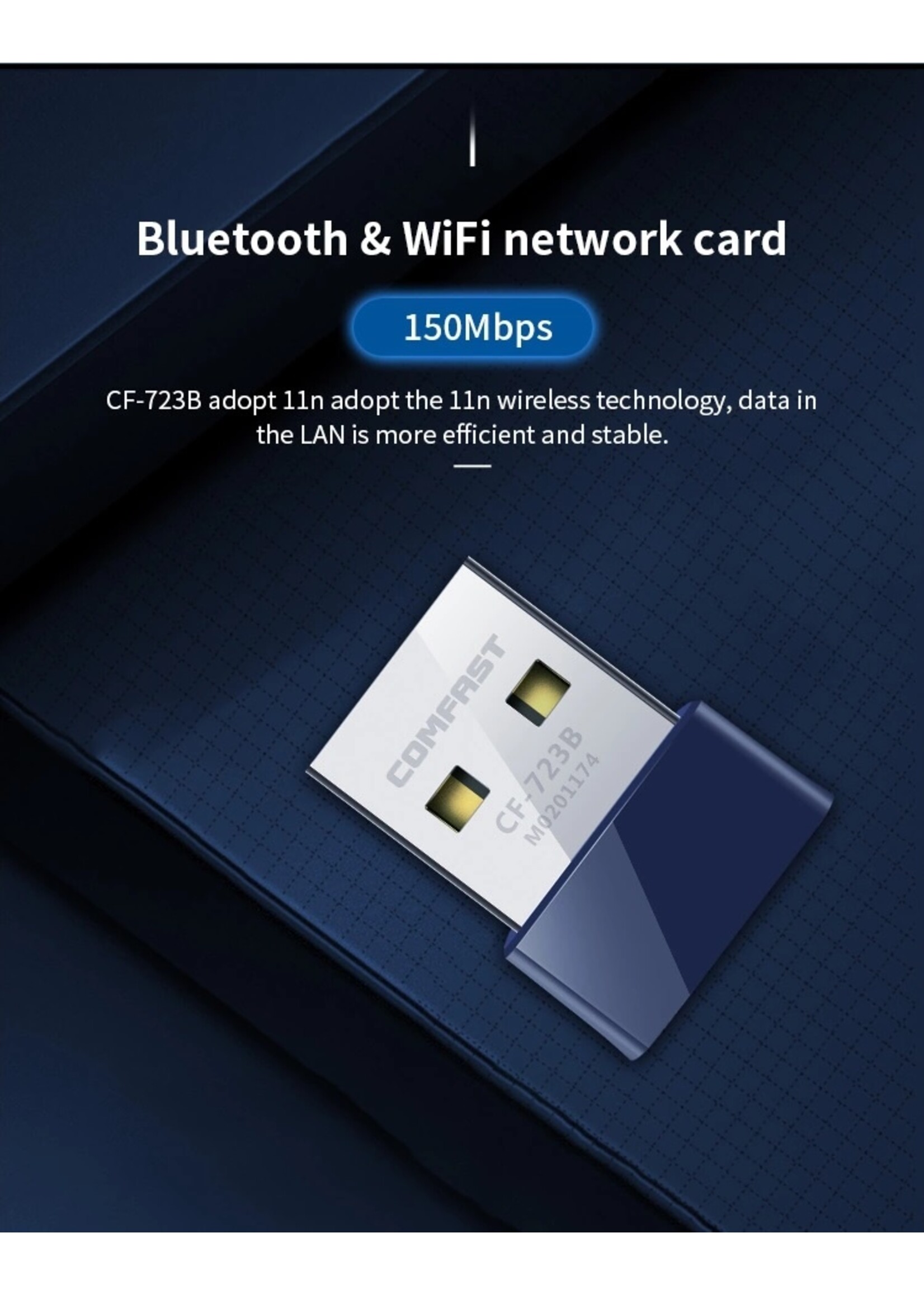 Comfast CF-723B Mini 802.11N 150Mbps 2 in 1 Wifi Bluetooth USB Dongle