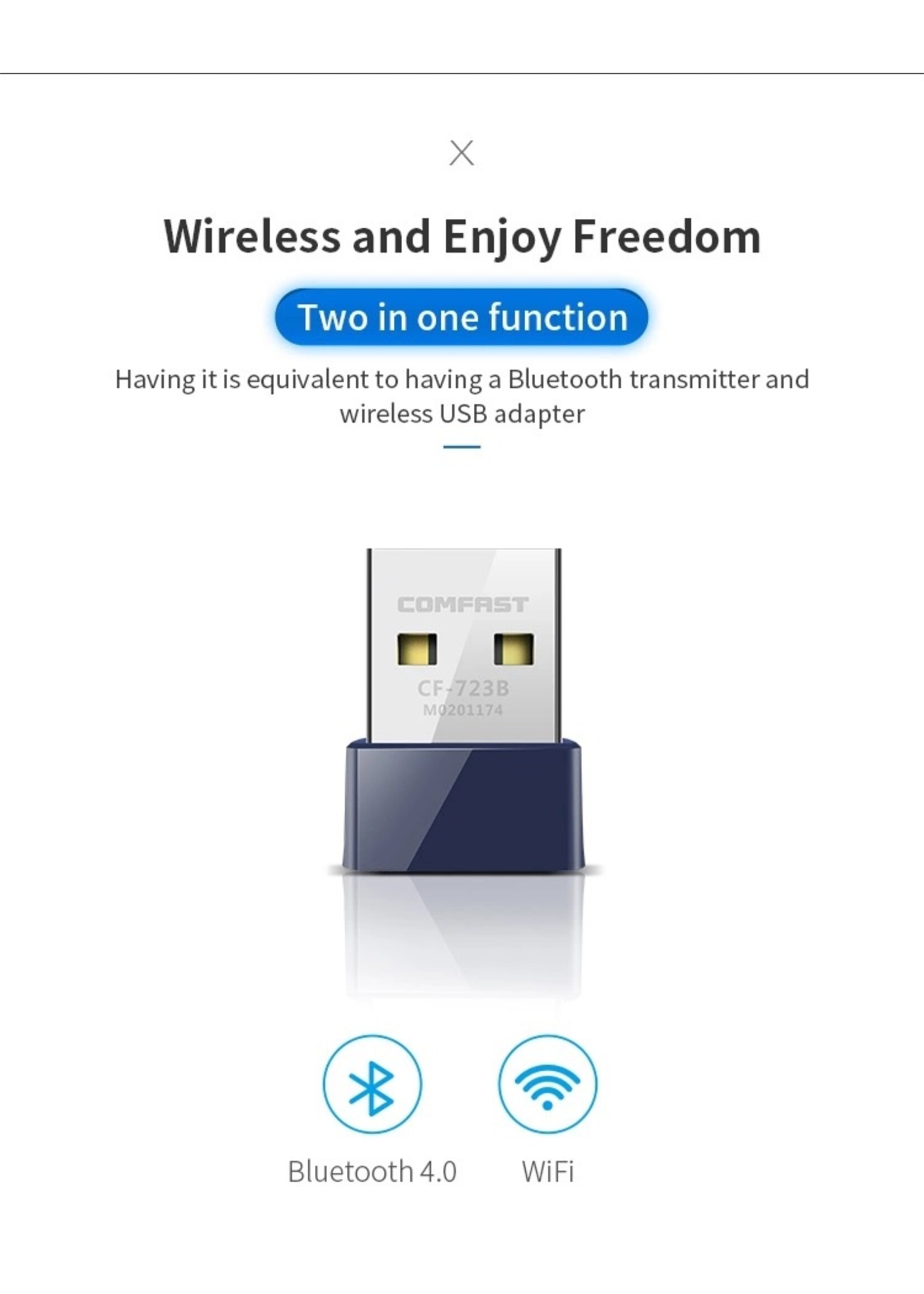 Comfast CF-723B Mini 802.11N 150Mbps 2 in 1 Wifi Bluetooth USB Dongle
