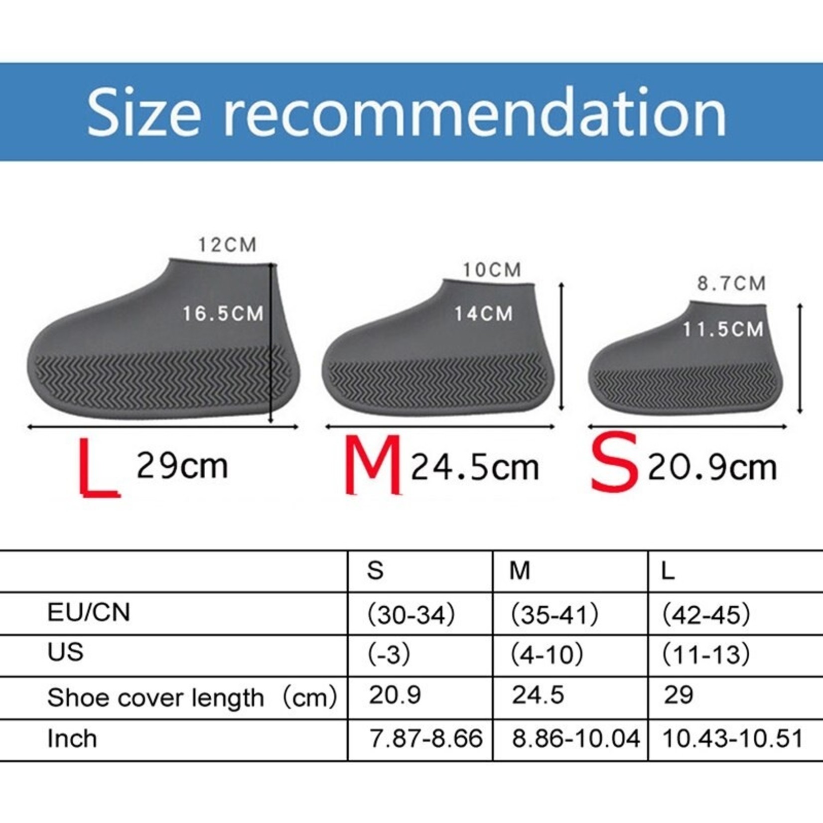 Silicone regen overschoenen maat M