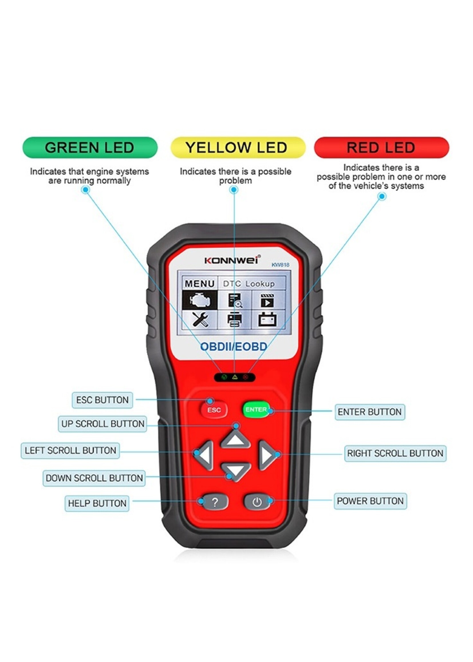 KONNWEI KONNWEI KW818 ODB2 Scanner