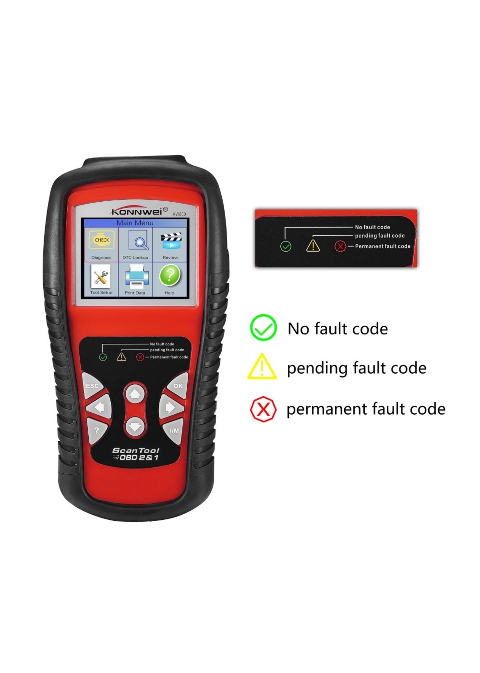 KONNWEI KONNWEI KW830 OBD2/EOBD Auto Diagnostiek Auto Scanner