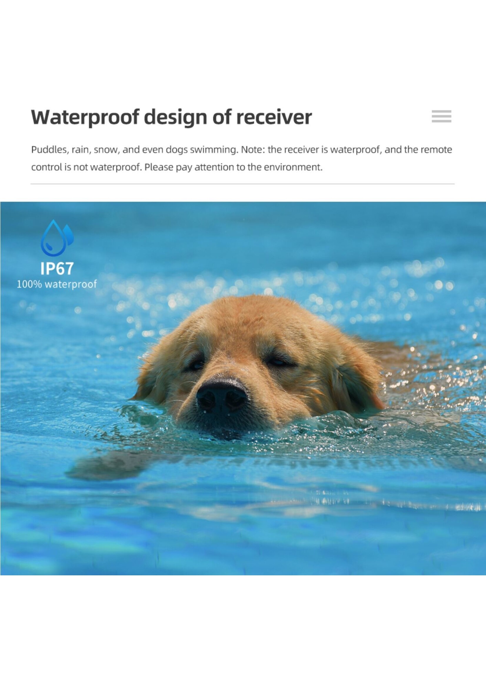 HE Products Waterdichte elektronische hondentrainer met afstandsbediening - Geen blaffende honden - trainingshalsband Externe hondentrainingshalsband Blafstopper