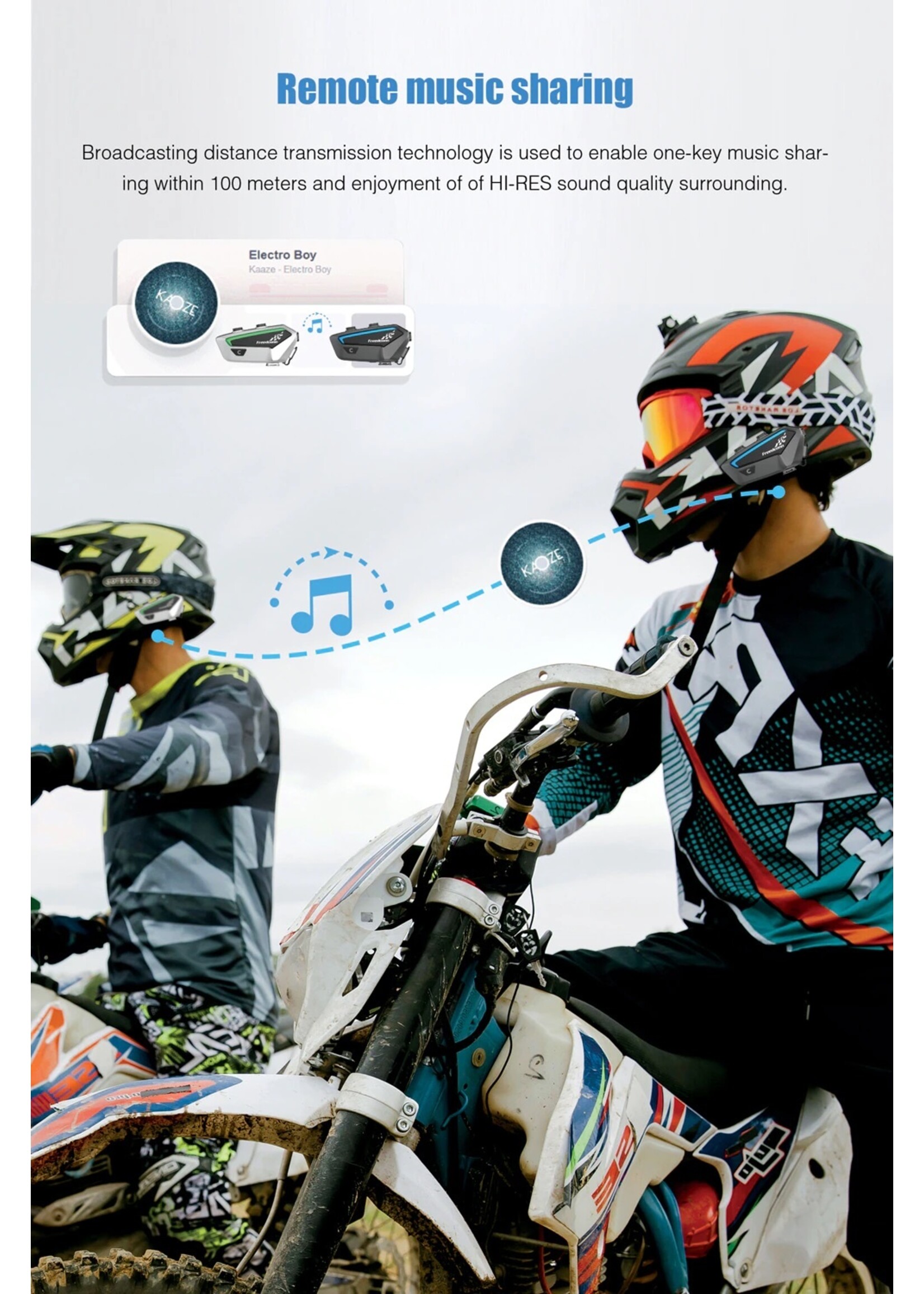 Freedconn Freedconn FX Motorfiets Intercom bluetooth Helm Motor helm motorfiets headset fiets BT 5.0 voor motorhelm communicatie set.