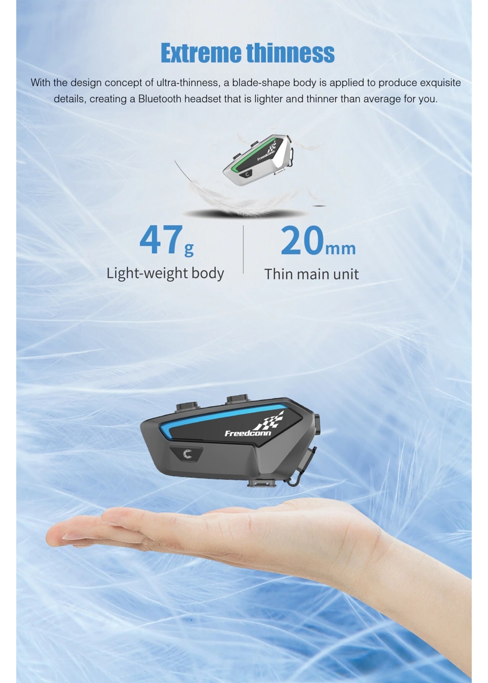 Freedconn Freedconn FX Motorfiets Intercom bluetooth Helm Motor helm motorfiets headset fiets BT 5.0 voor motorhelm communicatie set.