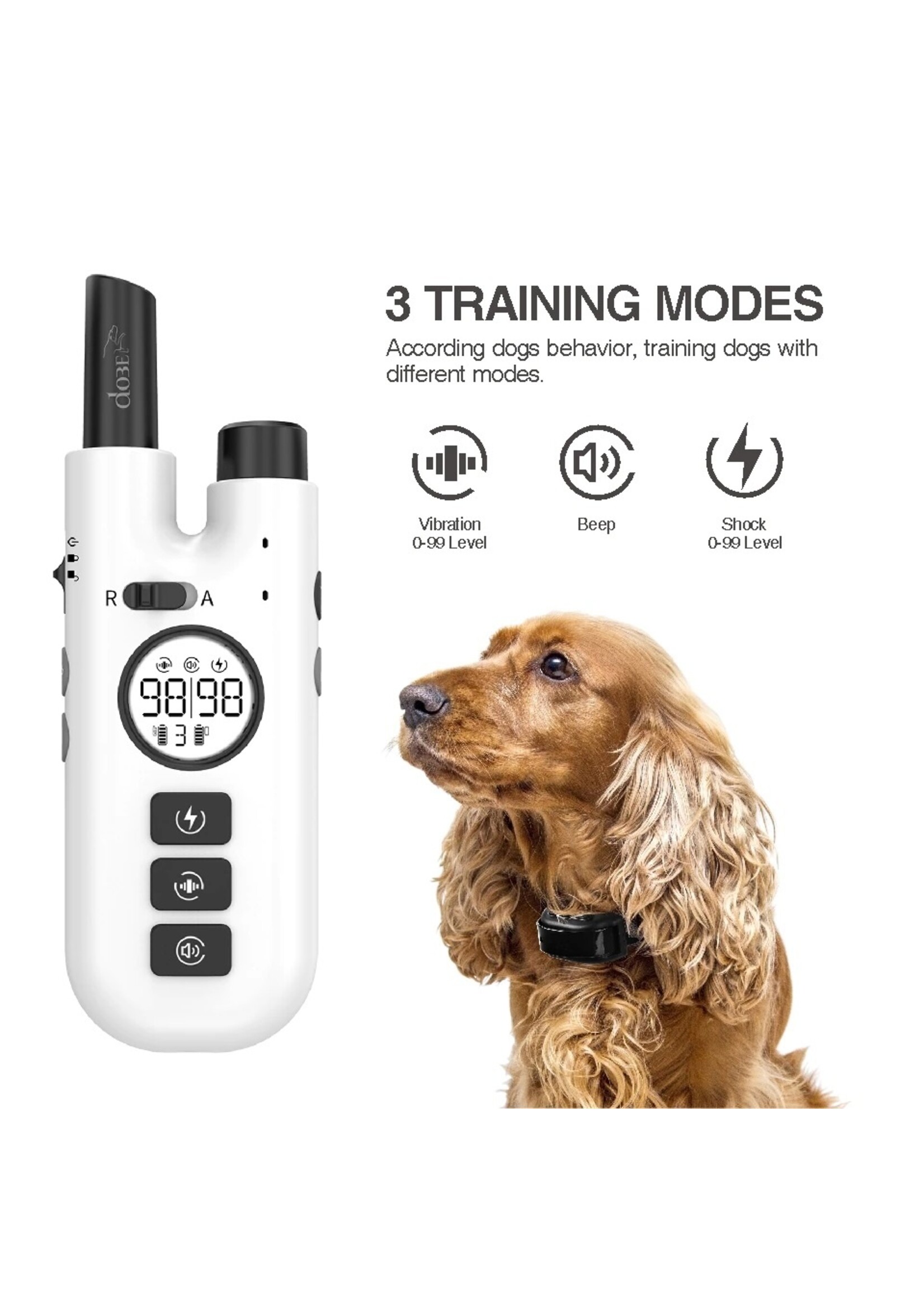 HE Products Hondentraining blafhalsband 2 in 1 geen blafcontrolehalsband 300 m oplaadbare elektrische hondenhalsband op afstand waterdicht hondenhuisdierproduct