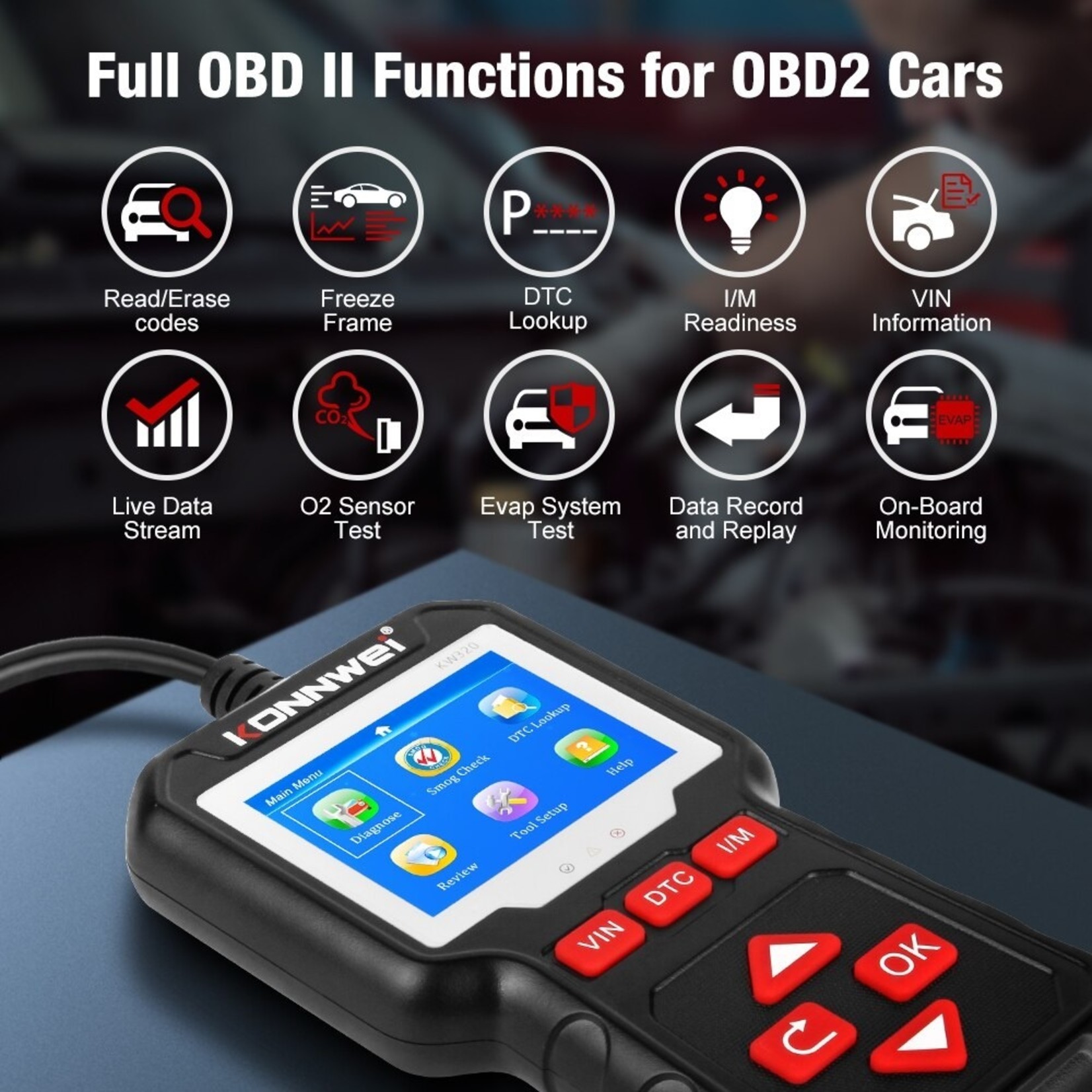 KONNWEI KW320 OBD2 Auto Scanner - Professionele Automotive Scanner Auto Code Reader voor Auto