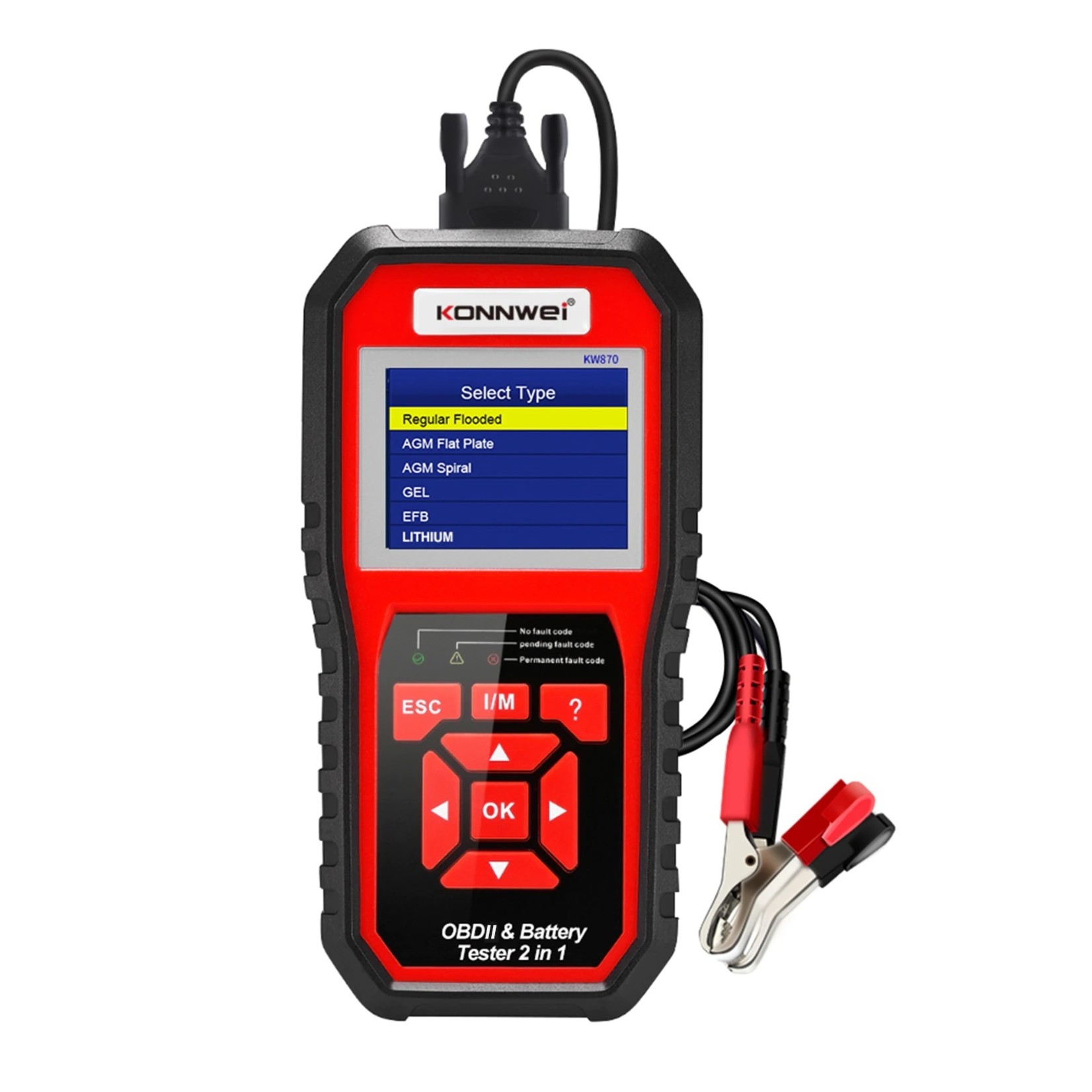 KONNWEI KONNWEI OBDII Auto Diagnostische Code Scanner (KW870) Universele Auto Batterij Tester 2 in 1 Auto Diagnostische Scan Tools