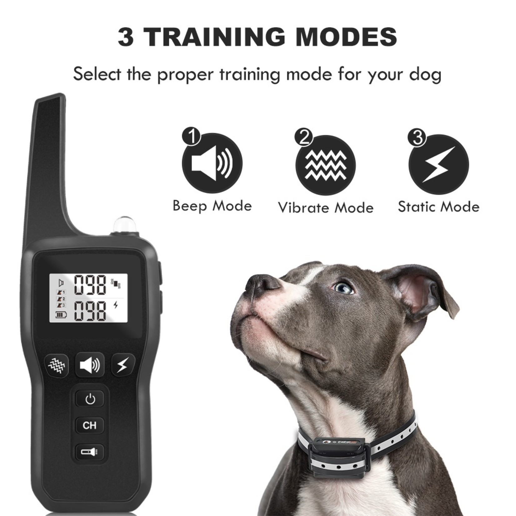 HE Products PD529 Elektrische hondentraining halsband voor 2 honden 1000m