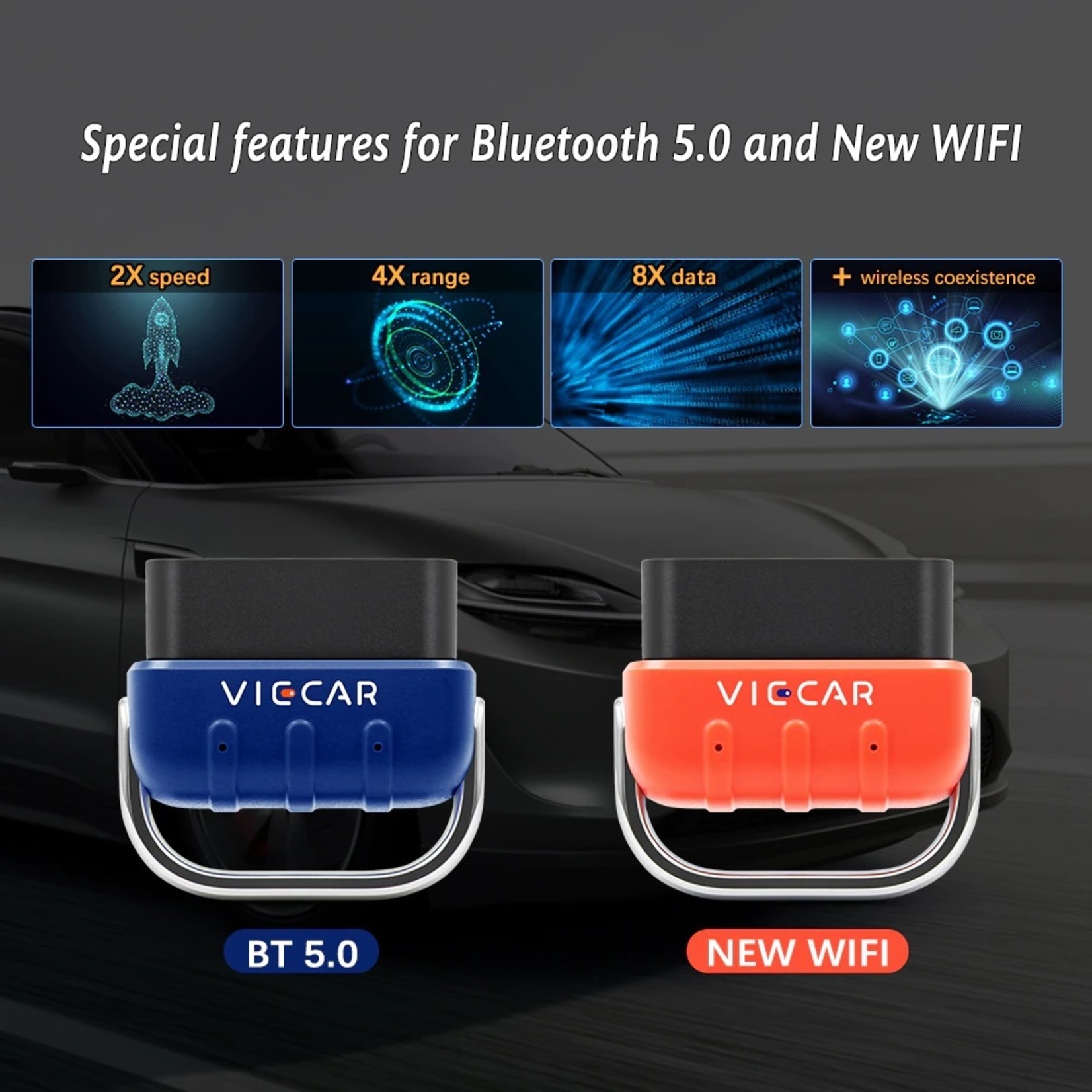 Viecar Viecar VP005 Bluetooth 5.0/VP006 WIFI OBD2 Scanner Tool Nieuwe BLE OBDII Code Reader Super Mini Auto Diagnostische Scanning Tool Voor Android/iOS