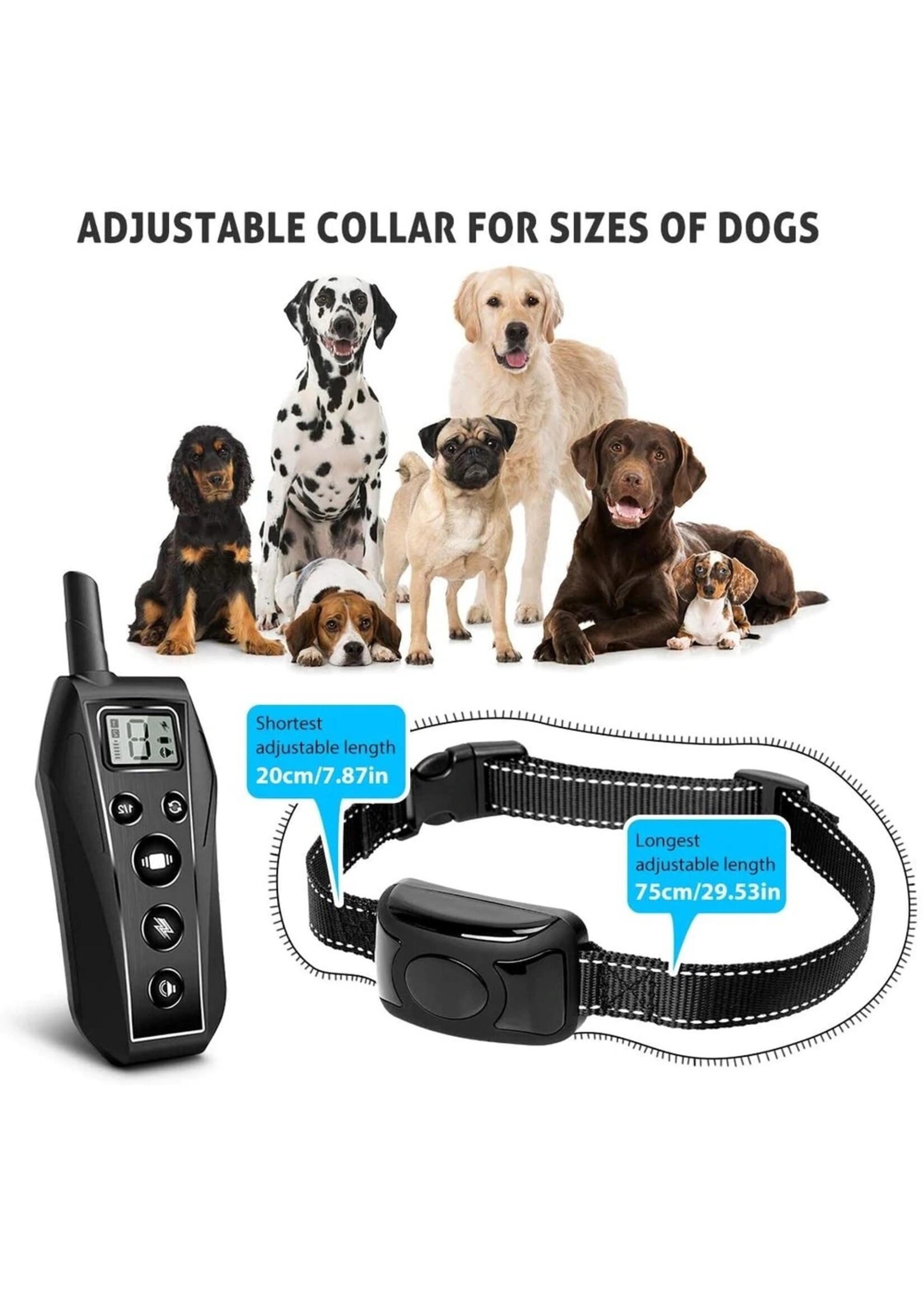 HE Products Trainingshalsband voor huisdieren met afstandsbediening voor twee honden/2 Honden