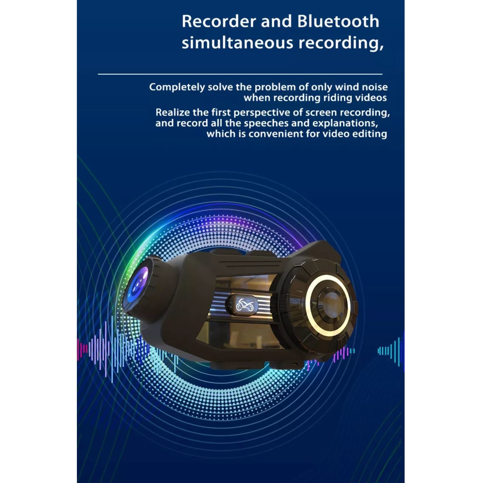 HE Products S3 Helm bluetooth intercom headset met 2K camerafunctie videorecorder van goede kwaliteit voor motorrijders