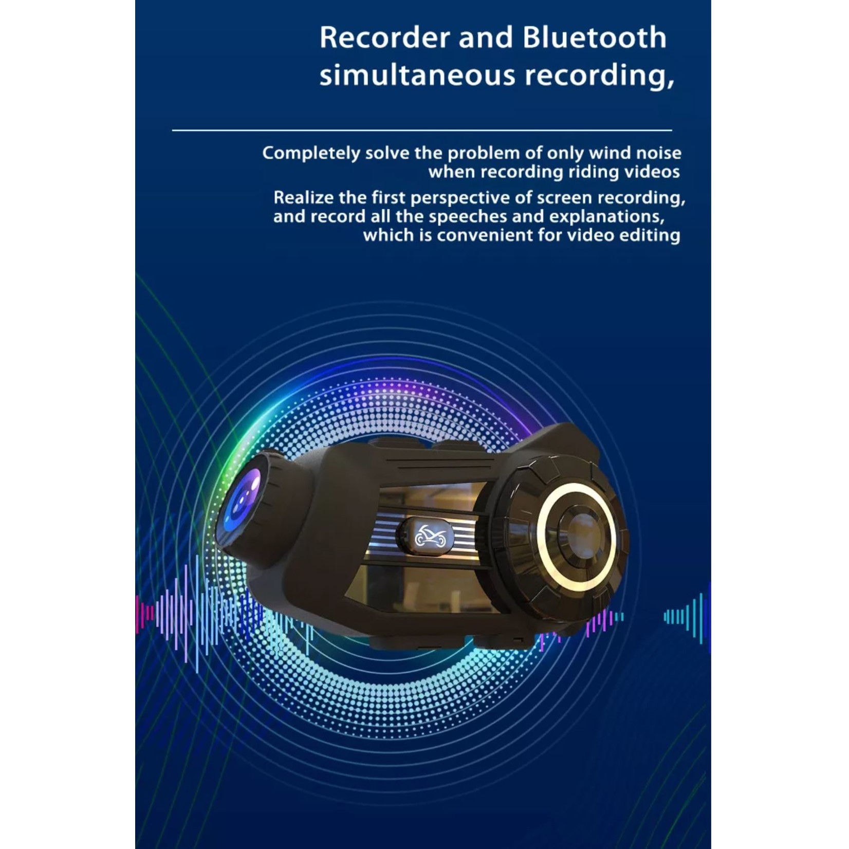 S3 Helm bluetooth intercom headset met 2K camerafunctie videorecorder van goede kwaliteit voor motorrijders