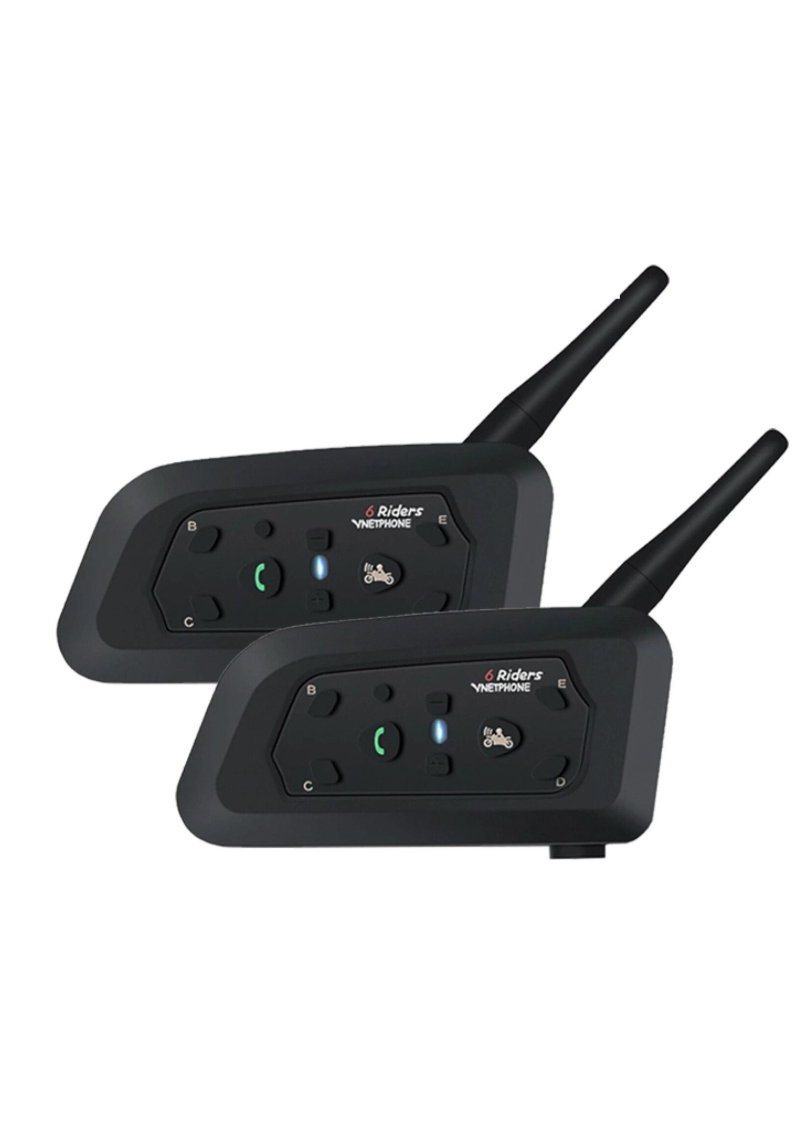 Vnetphone Dubbele Zet Vnetphone 1200 M Motorfiets Bluetooth Helm Intercom Voor 6 Rijders BT Draadloze Waterdichte Interphone Headsets MP3